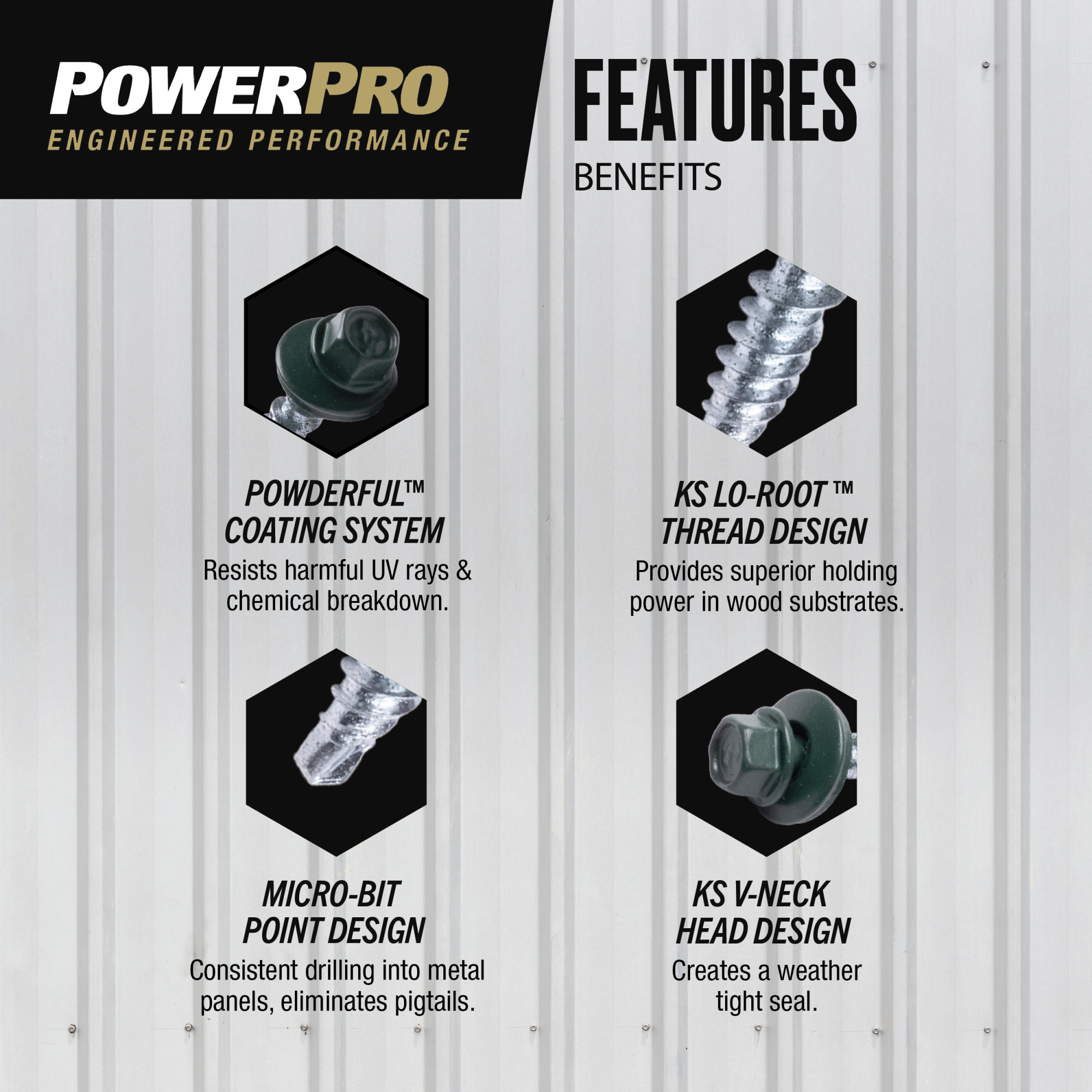 Power Pro Black Self Drilling Metal-to-Wood Roofing Screws (#10 x 1 in.) - 250 pc