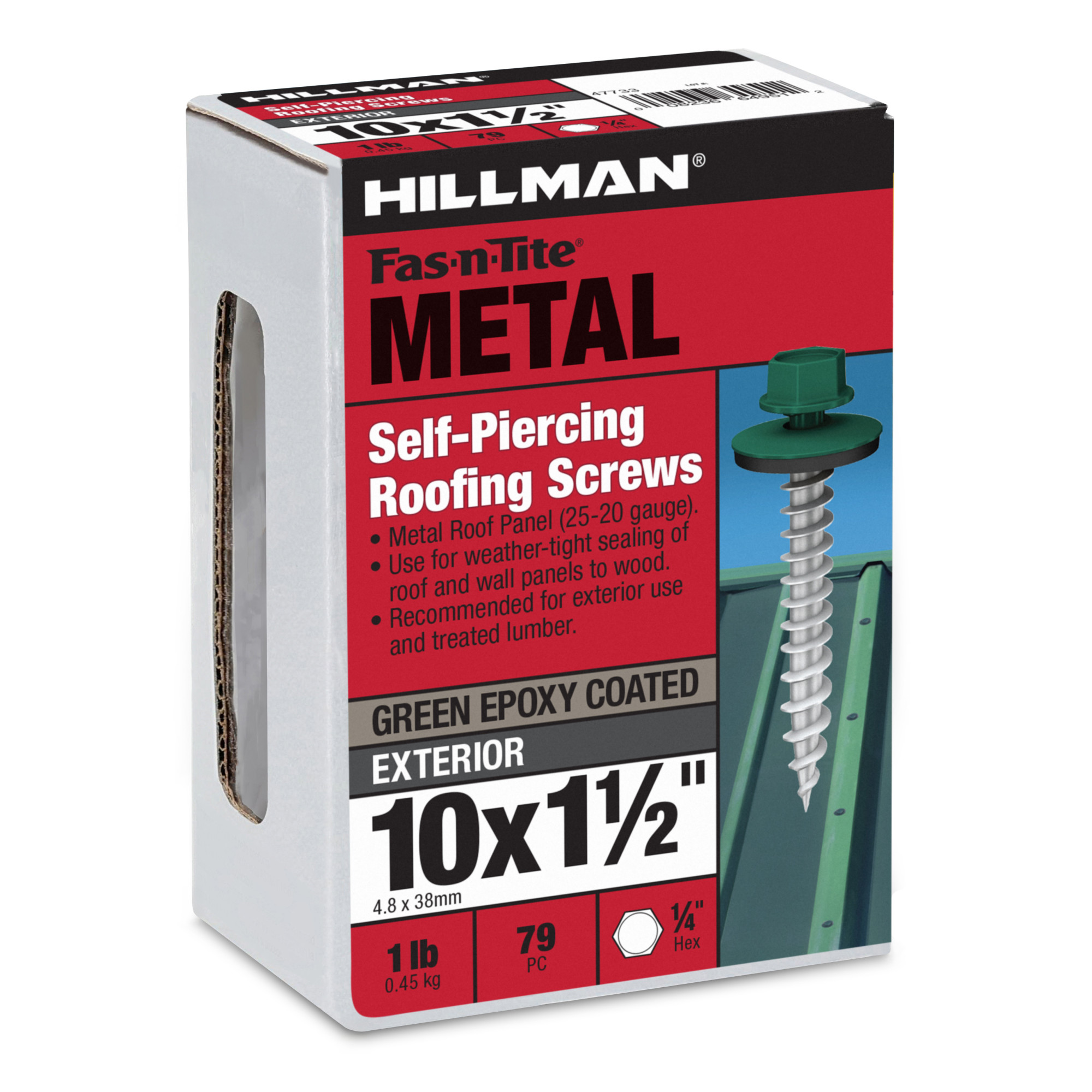 Hillman Green Painted Self-Piercing Sheeter (#10 x 1-1/2 in.)