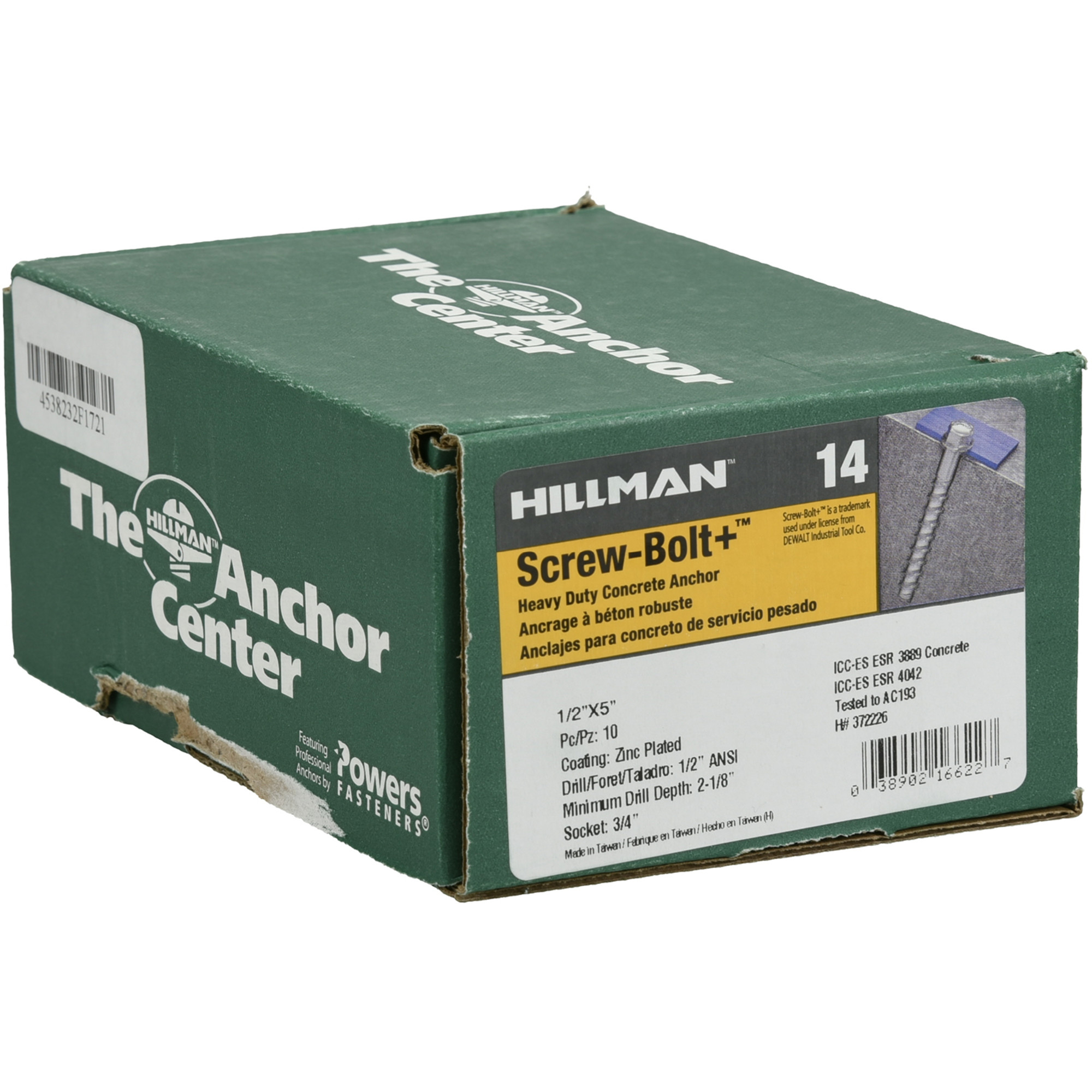 Hillman Screw-Bolt+ Anchor (1/2 in. x 5 in.) - 10 pc