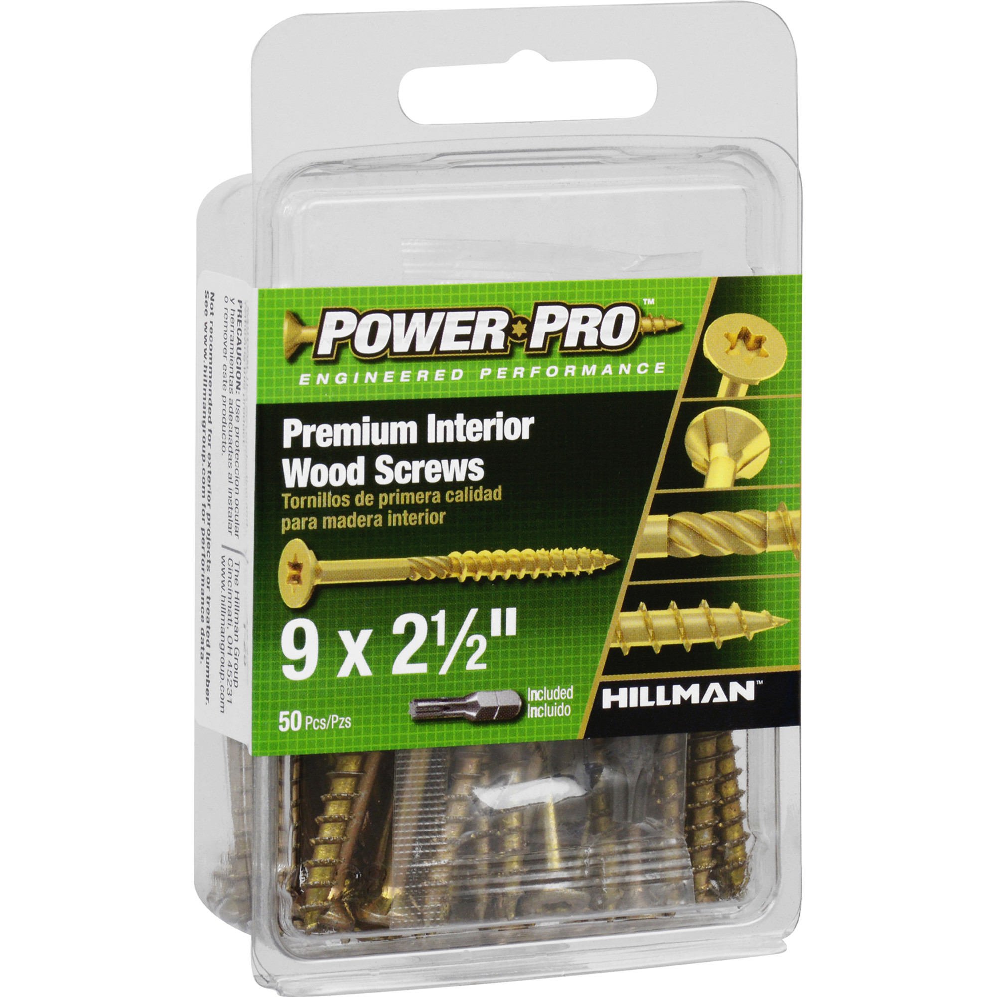 Power Pro Premium Interior Wood Screws (#9 x 2-1/2 in.) - 50 pc