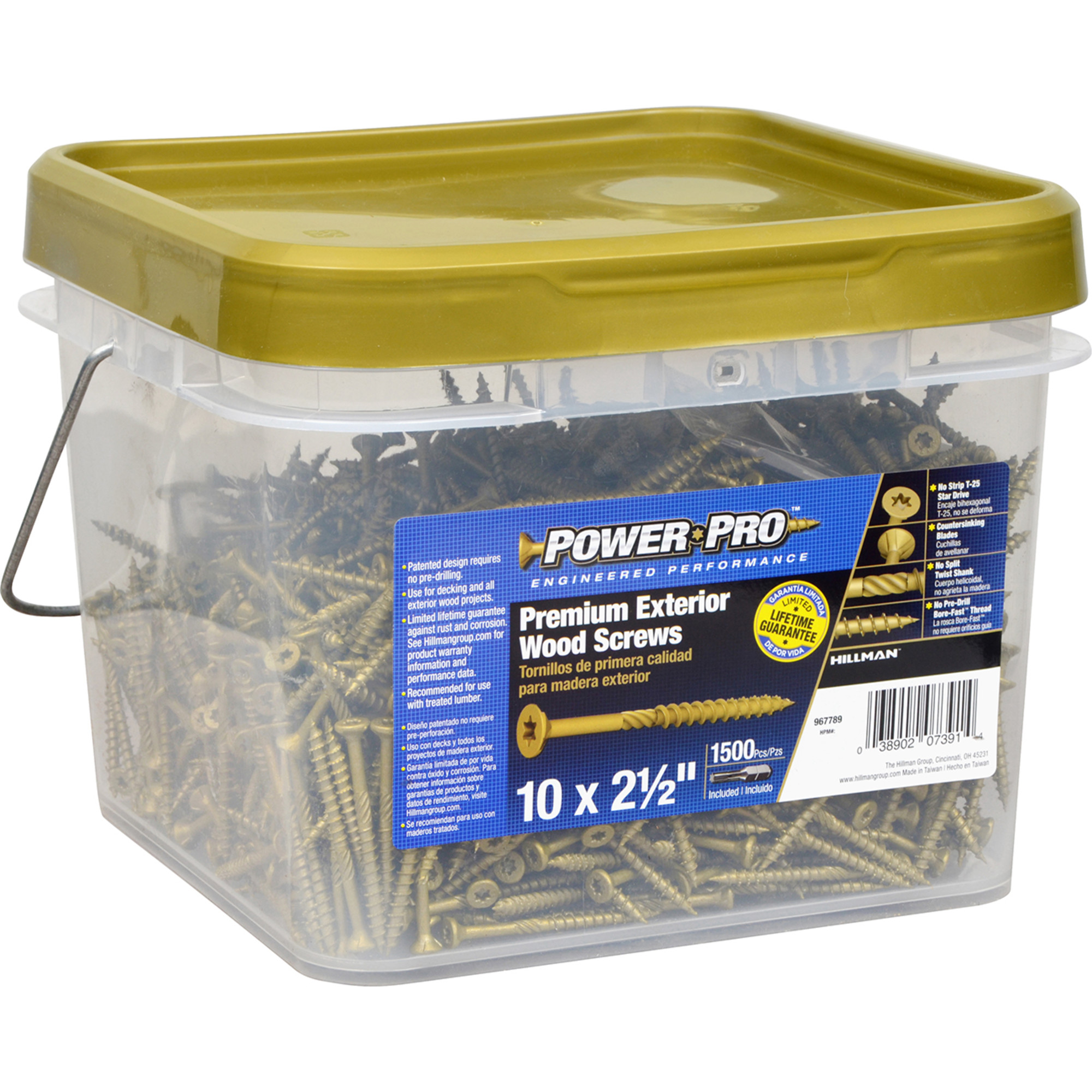 Power Pro Premium Bronze Exterior Wood Screws (#10 x 2-1/2 in.) - 1500 pc