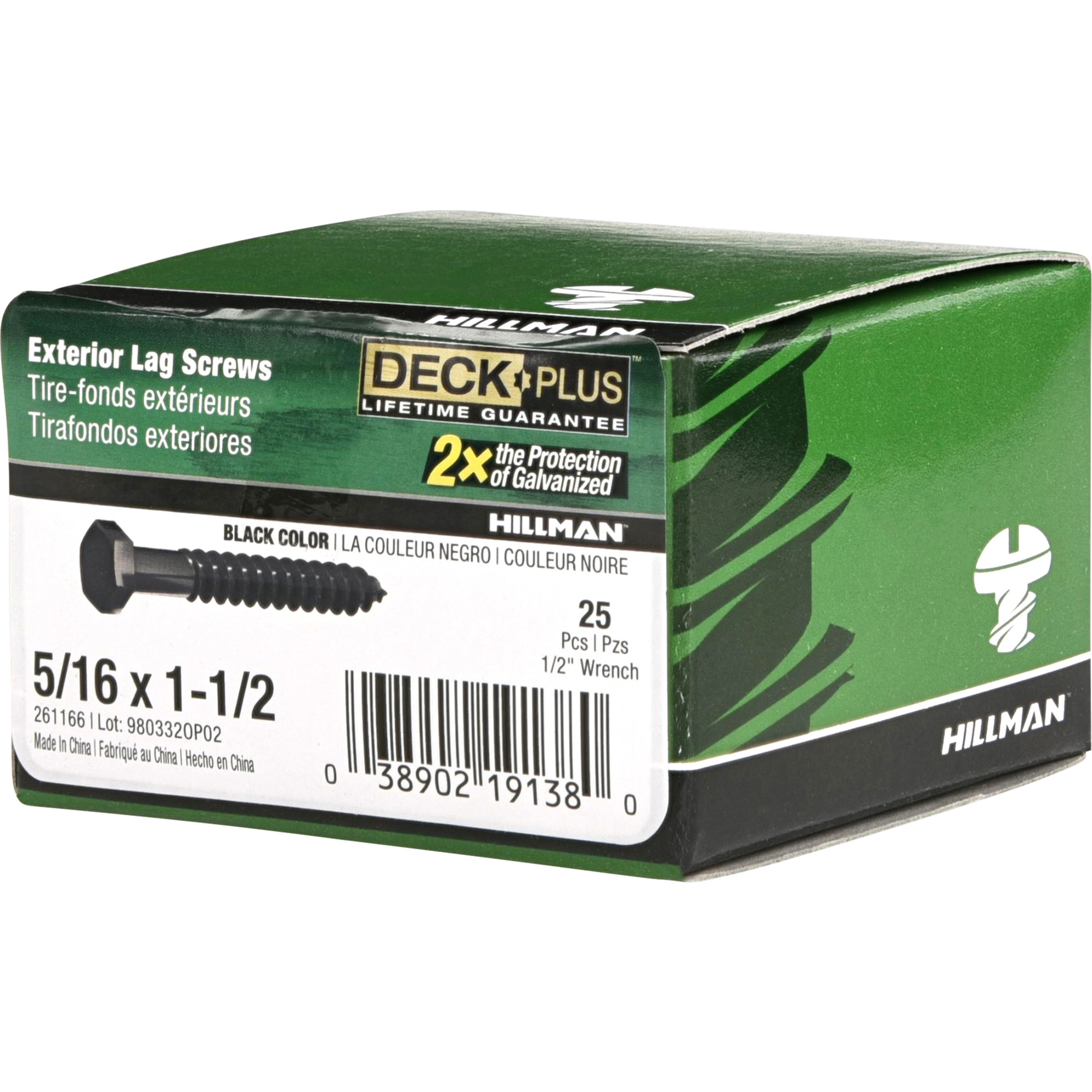 Deck Plus Black Coated Lag Screws 5/16 in. x 1-1/2 in.