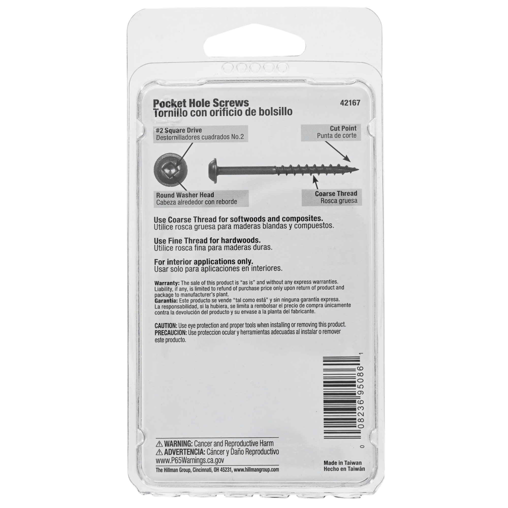 Hillman Pockethole Screws (#8 x 1 in.) - 100pc