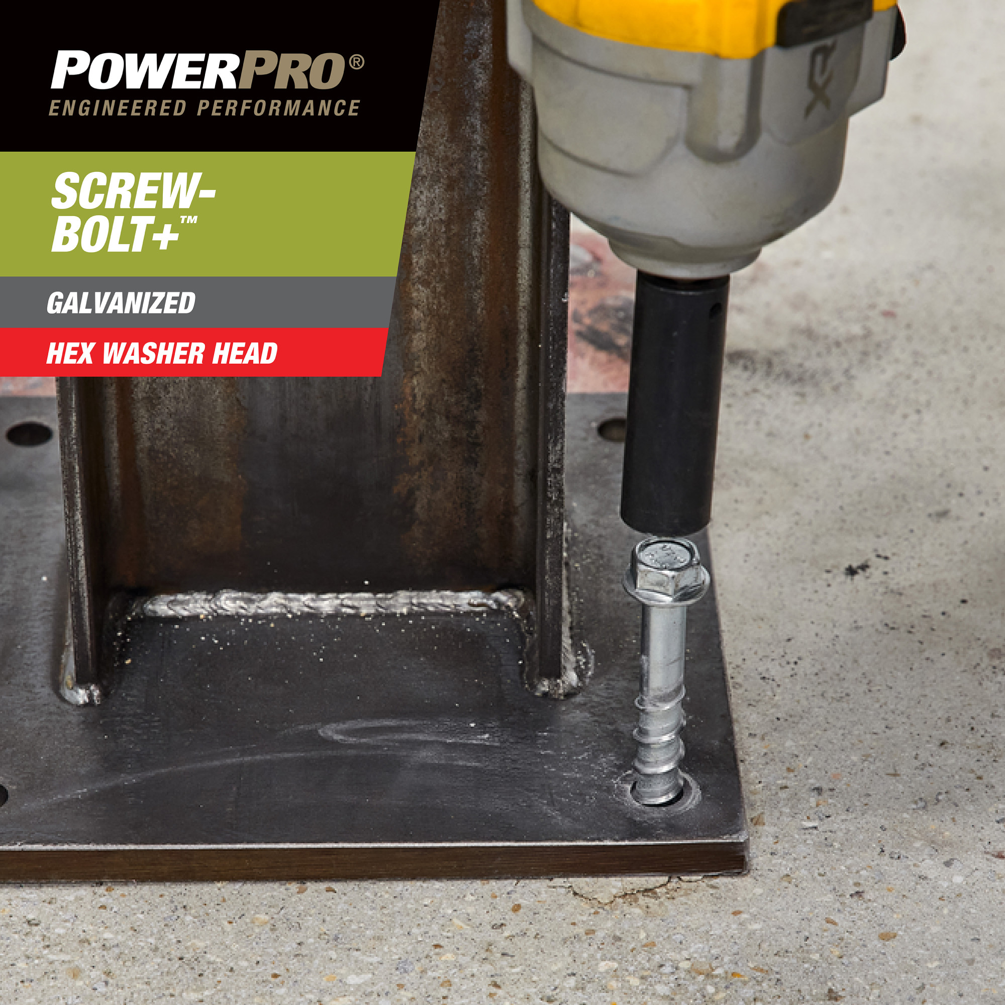 Power Pro Galvanized Hex Washer Head Screw-Bolt+ Anchors (1/2 in. x 6 in.) - 25 pc