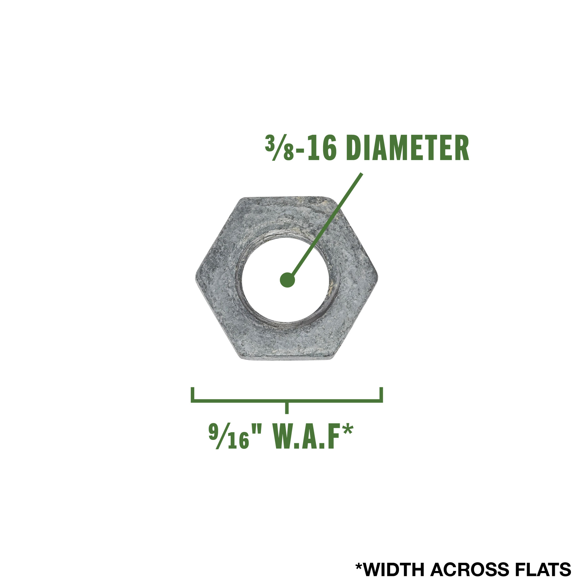 Hillman Coarse Galvanized Hex Nuts 3/8 in.-16