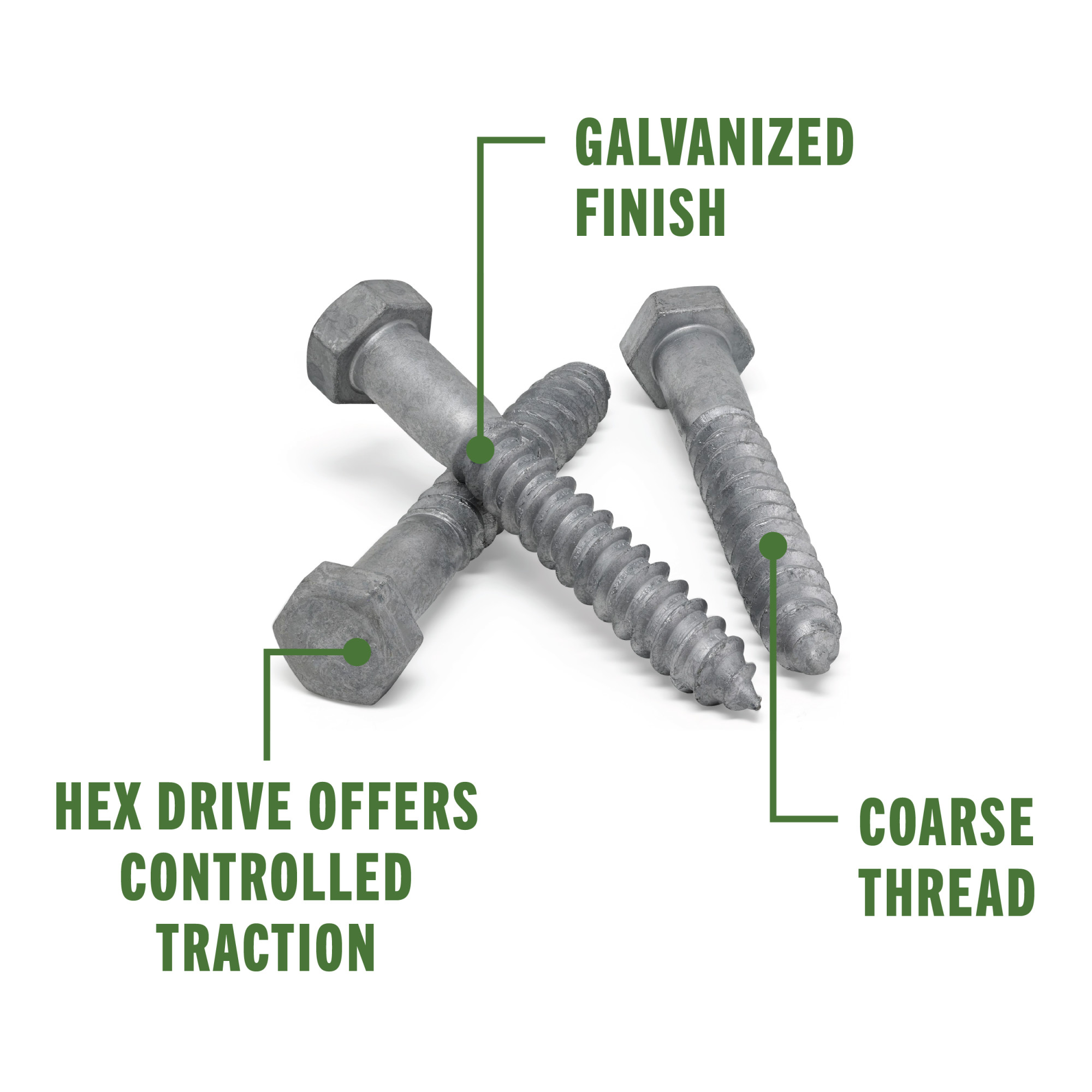 Hillman Galvanized Hex Lag Screw 1/2 in. x 3-1/2 in.