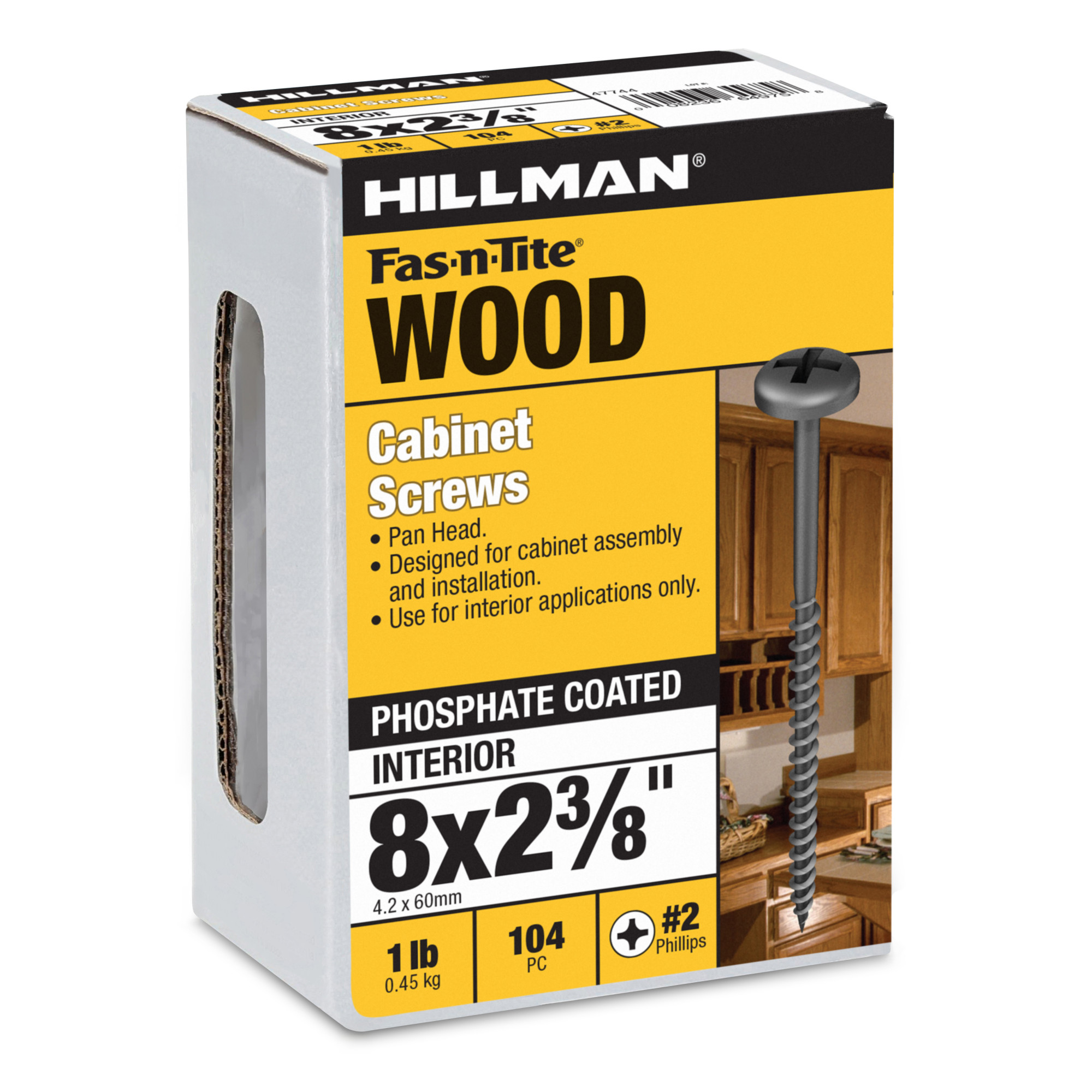 Hillman Pan Head Phillips Cabinet Screws (#8 x 2-3/8 in.) - 1lb Box