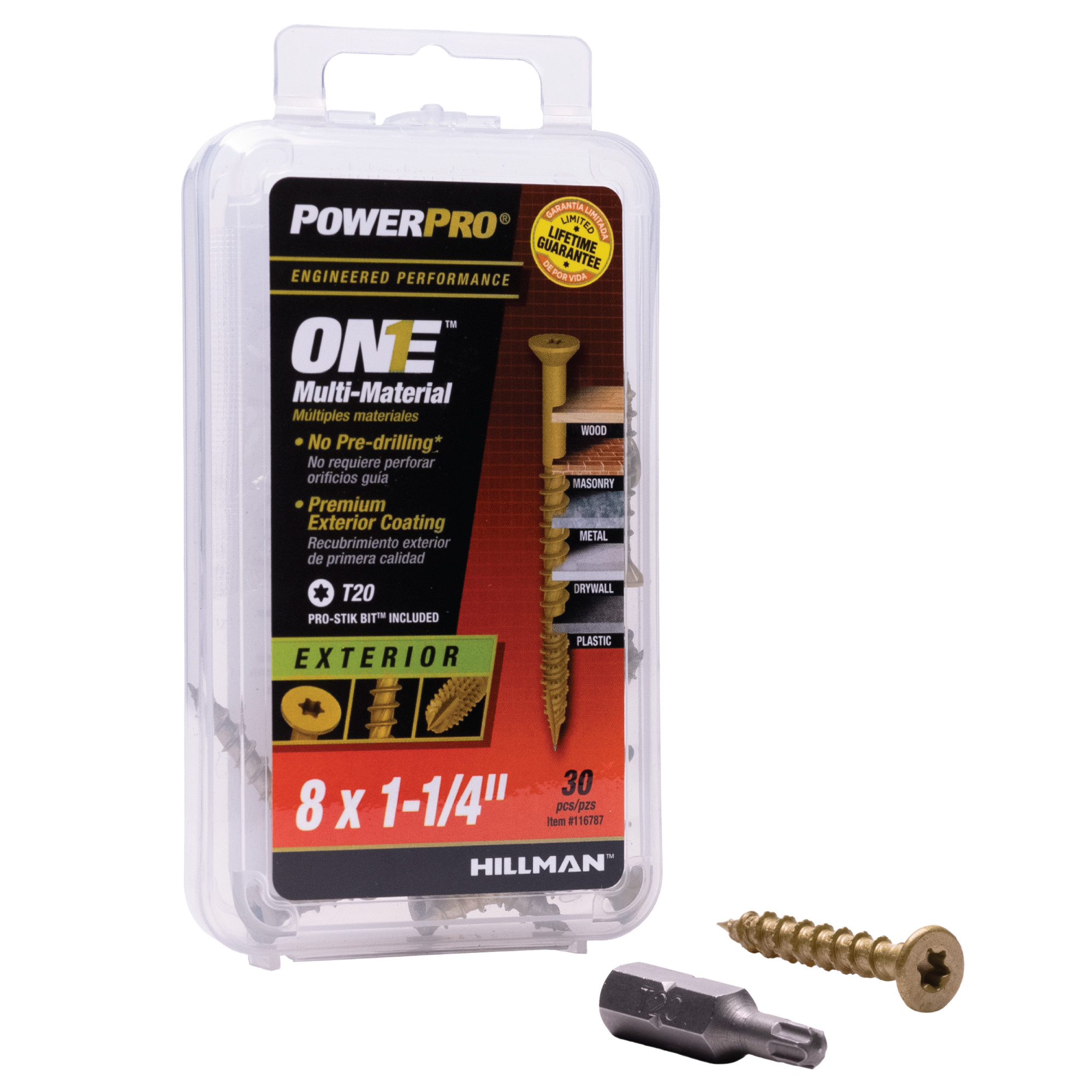 Power Pro ONE Flat Exterior Bronze Multi-Material Screws (#8 x 1-1/4 in.) - 30 pc
