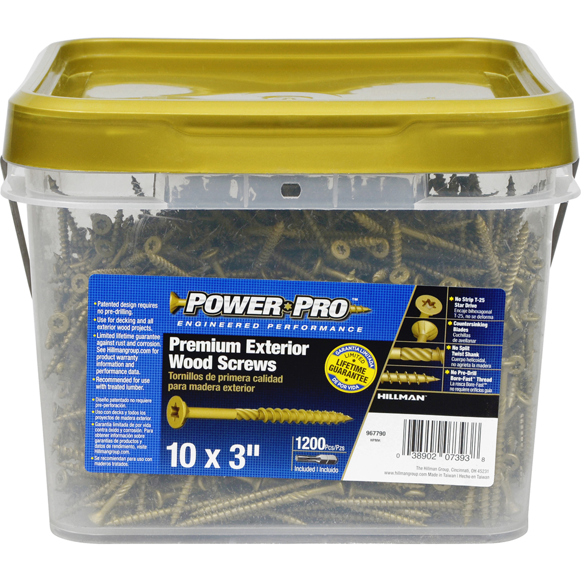 Power Pro Premium Bronze Exterior Wood Screws (#10 x 3 in.) - 1200 pc