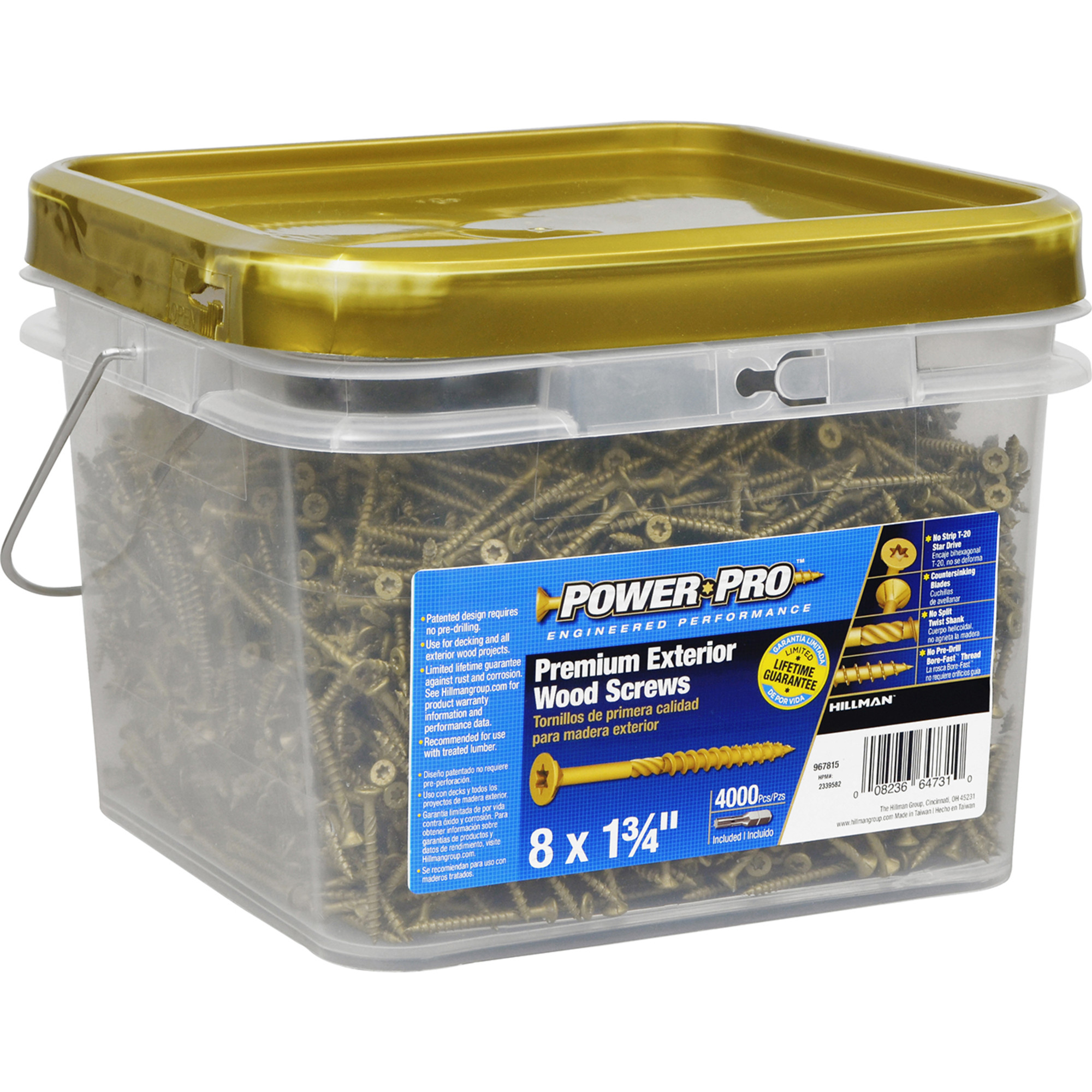 Power Pro Premium Bronze Exterior Wood Screws (#8 x 1-3/4 in.) - 4000 pc