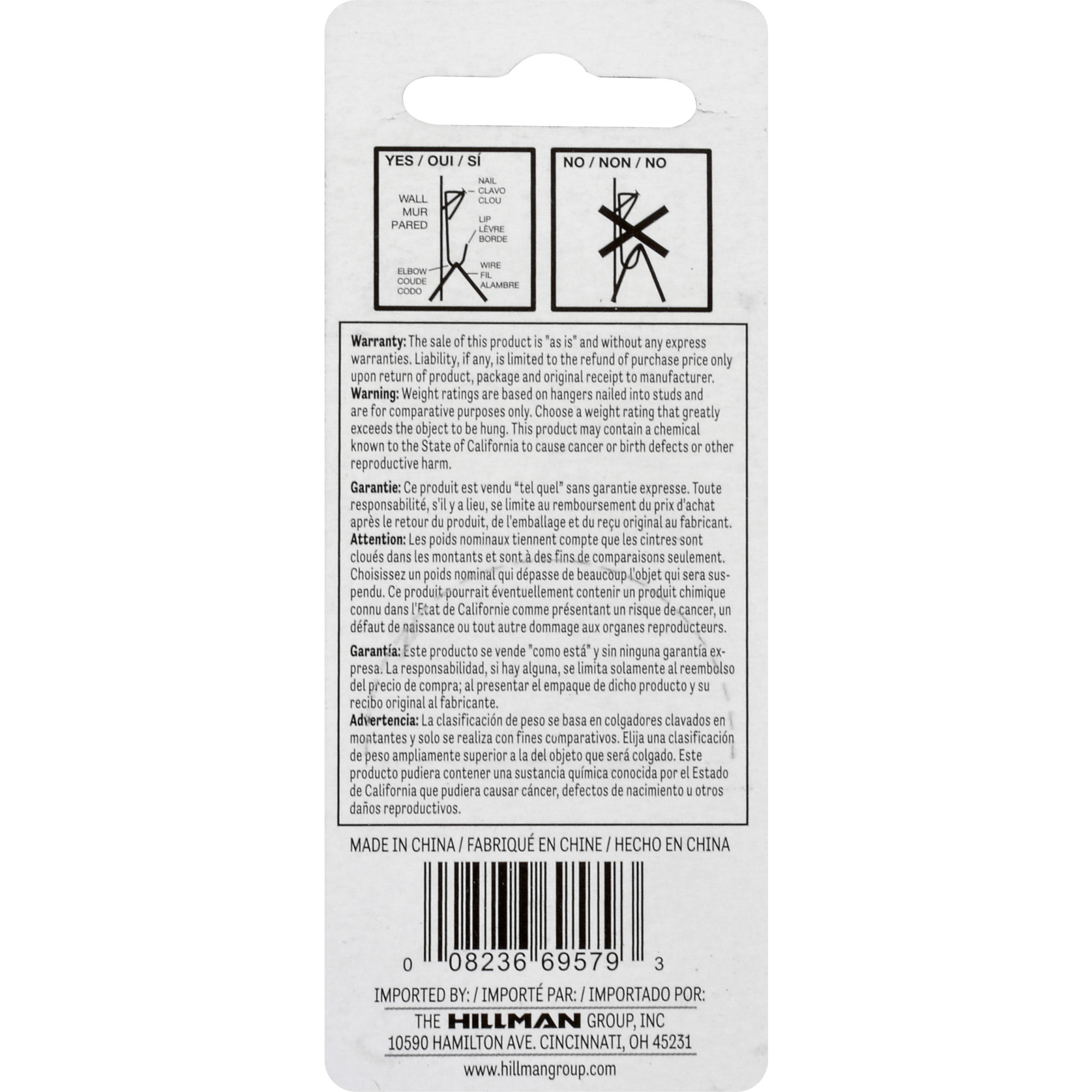 Hillman Conventional Picture Hangers Brass 100lb 2 Pack