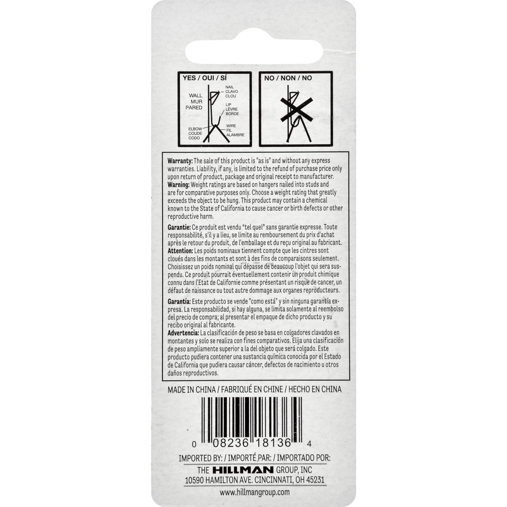 Hillman Conventional Picture Hangers Zinc 100lb 2 Pack