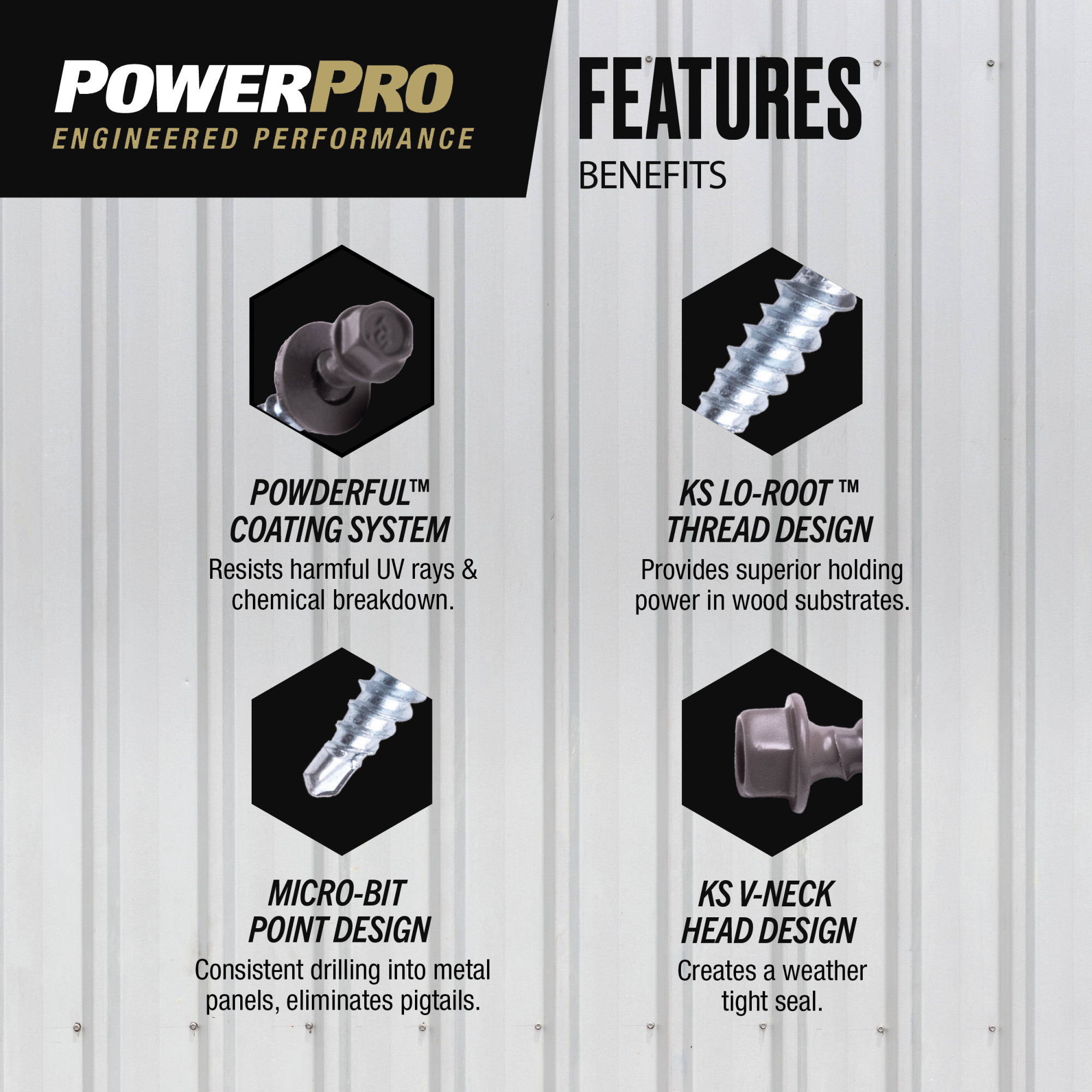 Power Pro Black Self Drilling Metal-to-Wood Roofing Screws (#10 x 1 in.) - 250 pc