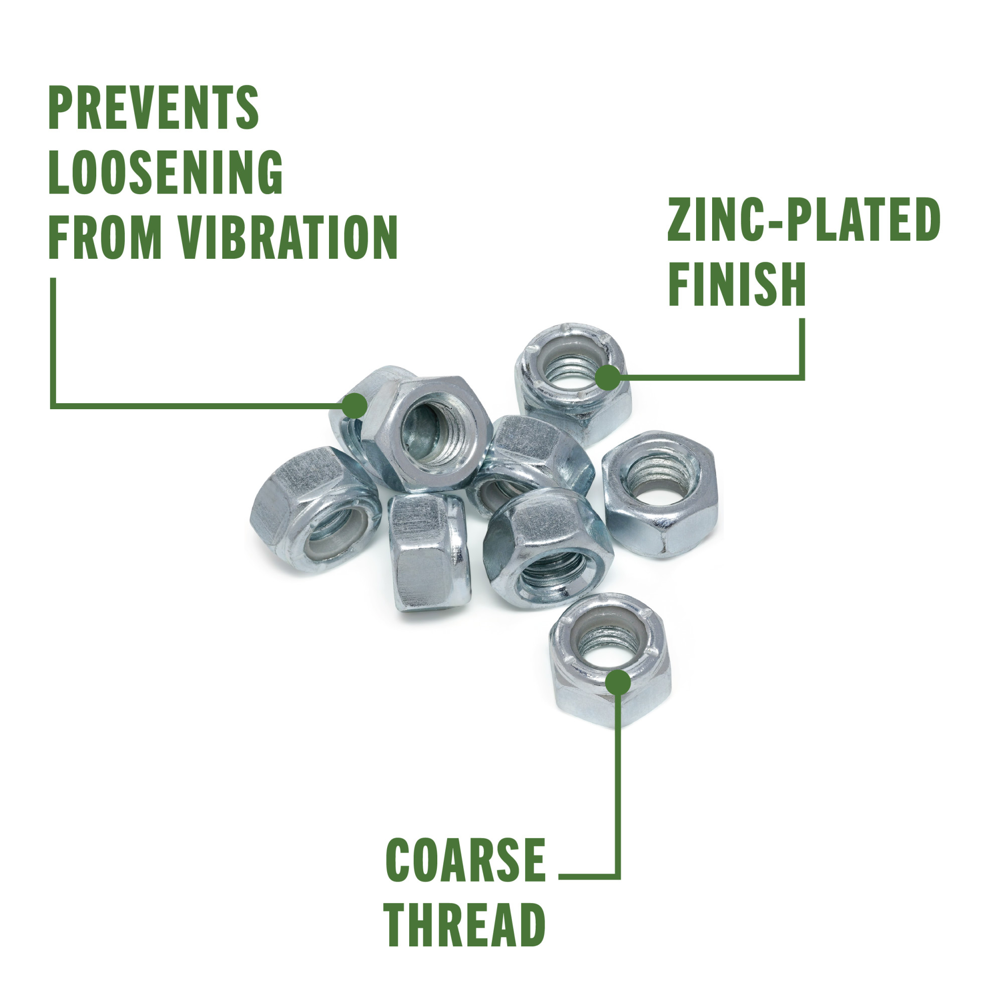 Hillman Zinc-Plated Nylon Insert Stop Nut USS Coarse 1/2 in.-13