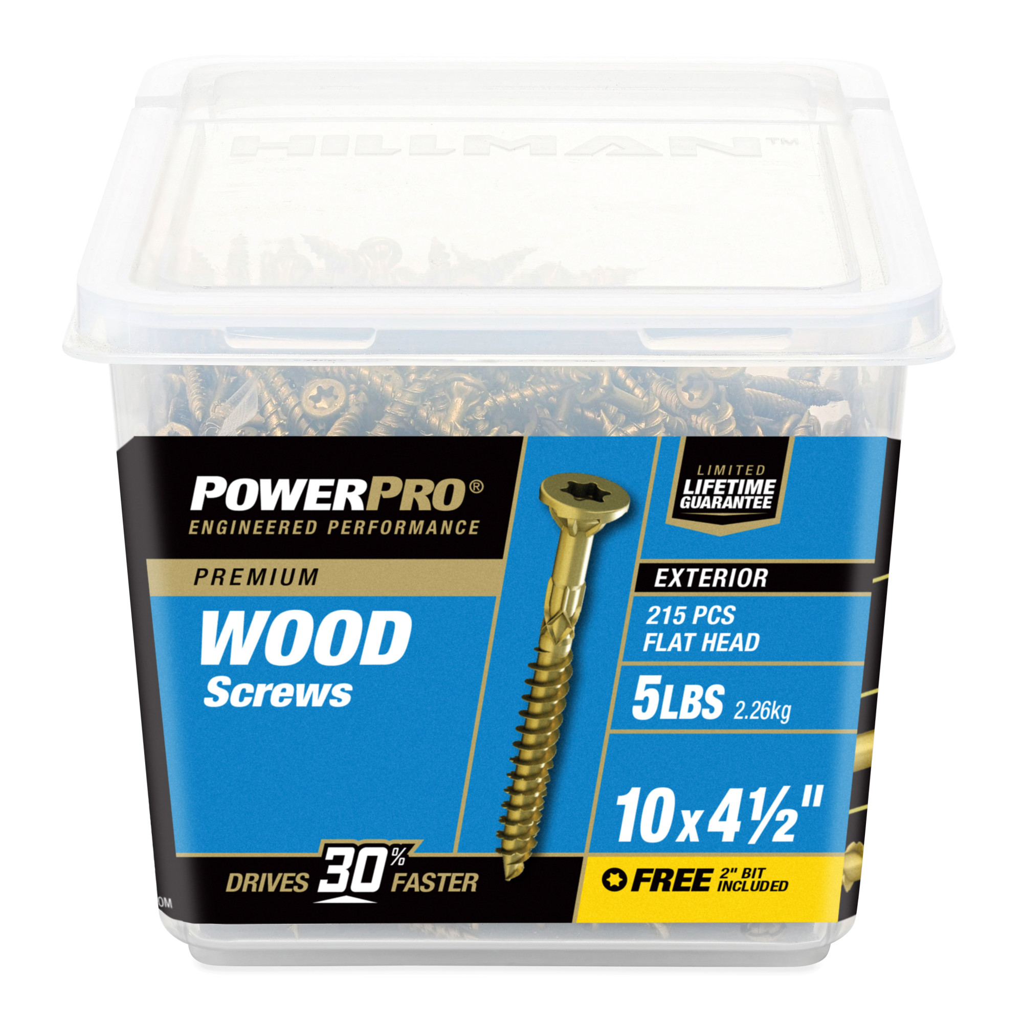 Power Pro Premium Exterior Wood Screws (#10 x 4-1/2 in.) - 215 pc