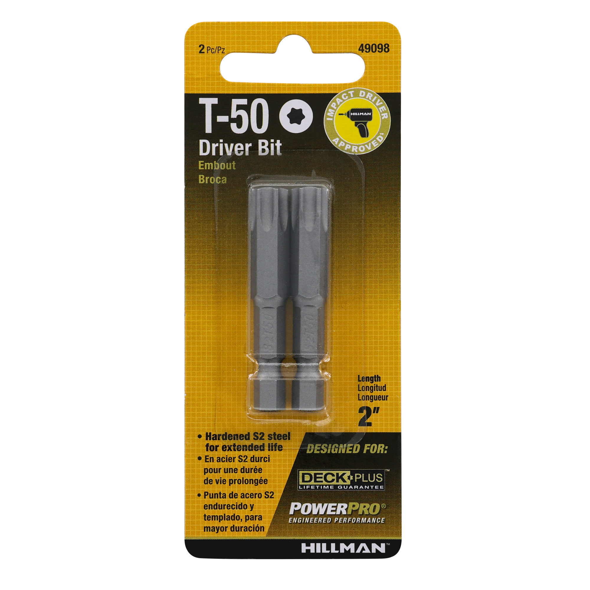 Hillman T50 Star Driver Bit (2 in.) - 2 pc