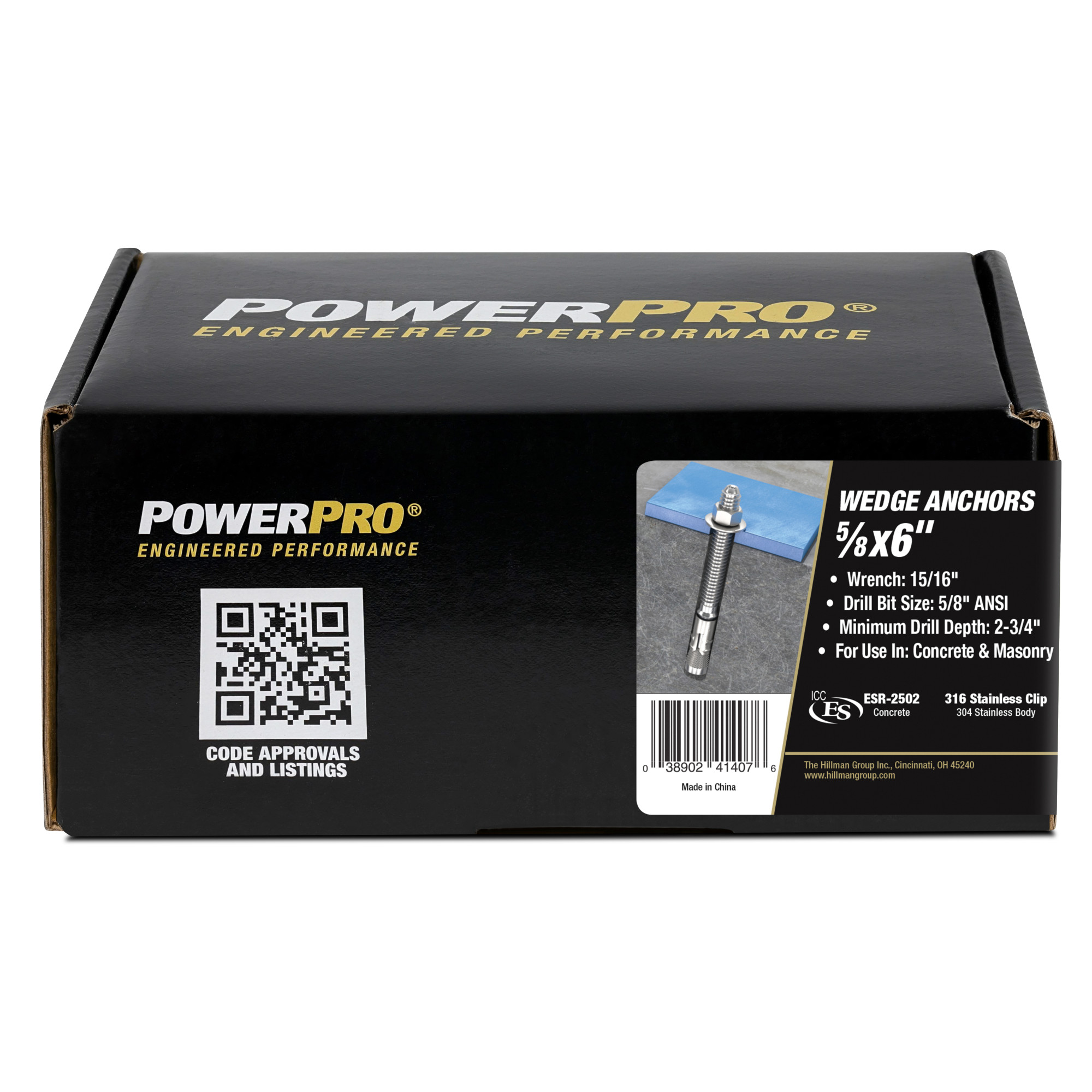 Power Pro SD4 304 Stainless Steel Wedge Anchors (5/8 in. x 6 in.) - 10 pc