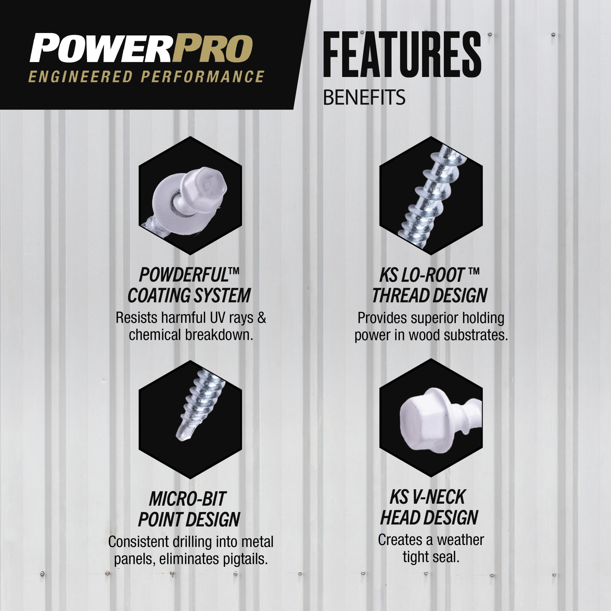 Power Pro White Self Drilling Metal-to-Wood Roofing Screws (#10 x 1-1/2 in.)-98 pc