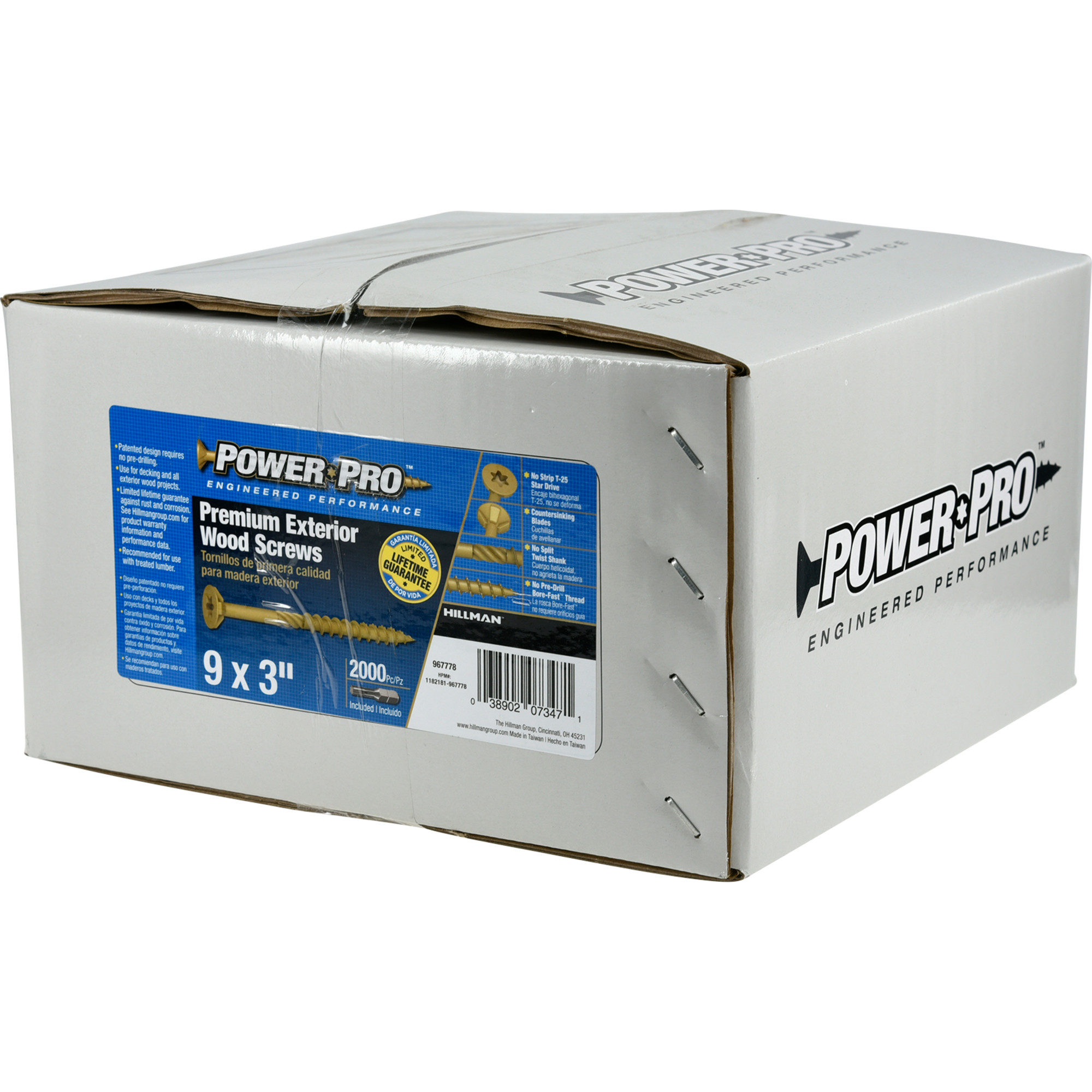 Power Pro Premium Bronze Exterior Wood Screws (#9 x 3 in.) - 2000 pc