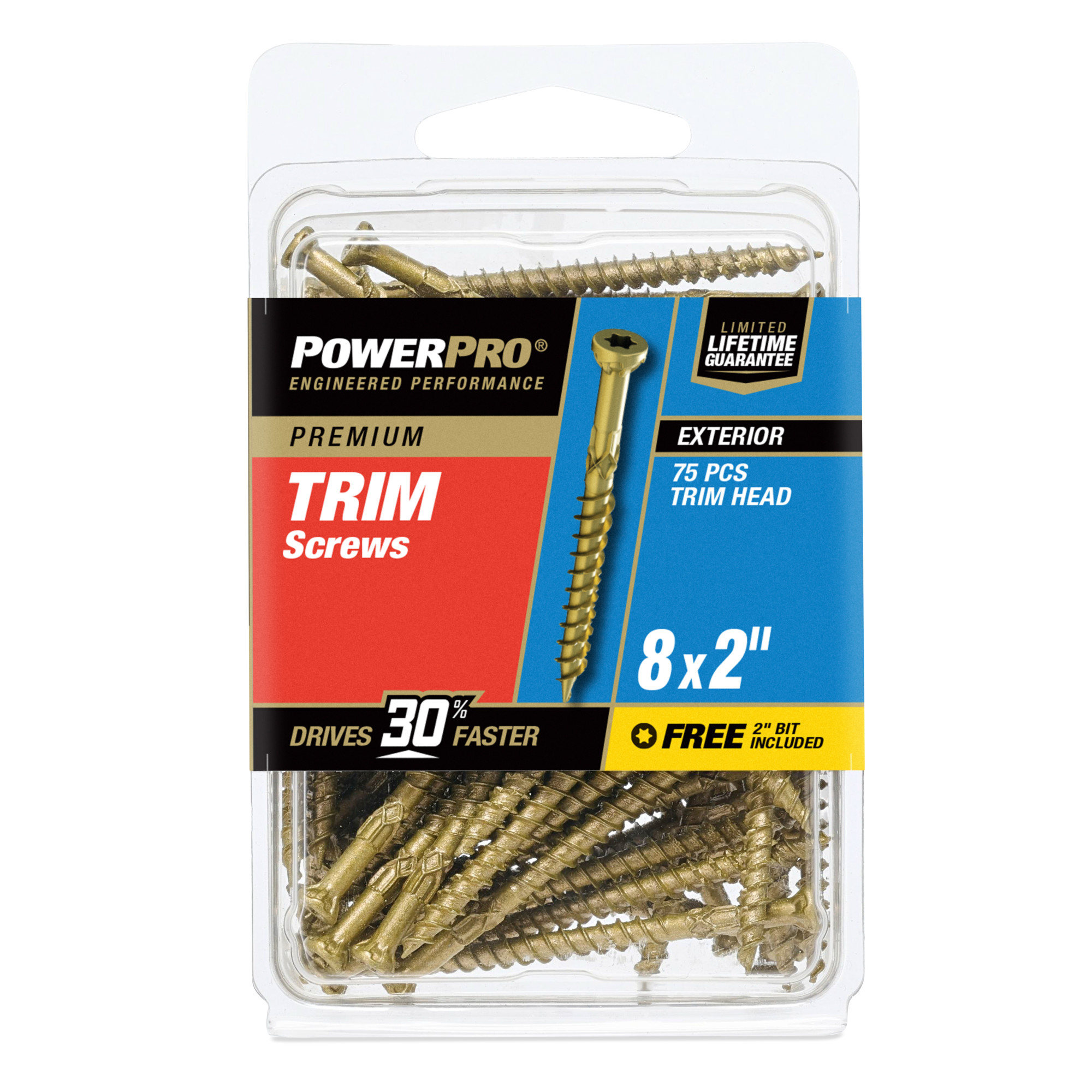 Power Pro� Premium Bronze Exterior Trim Screws (#8 x 2 in.) - 75pc