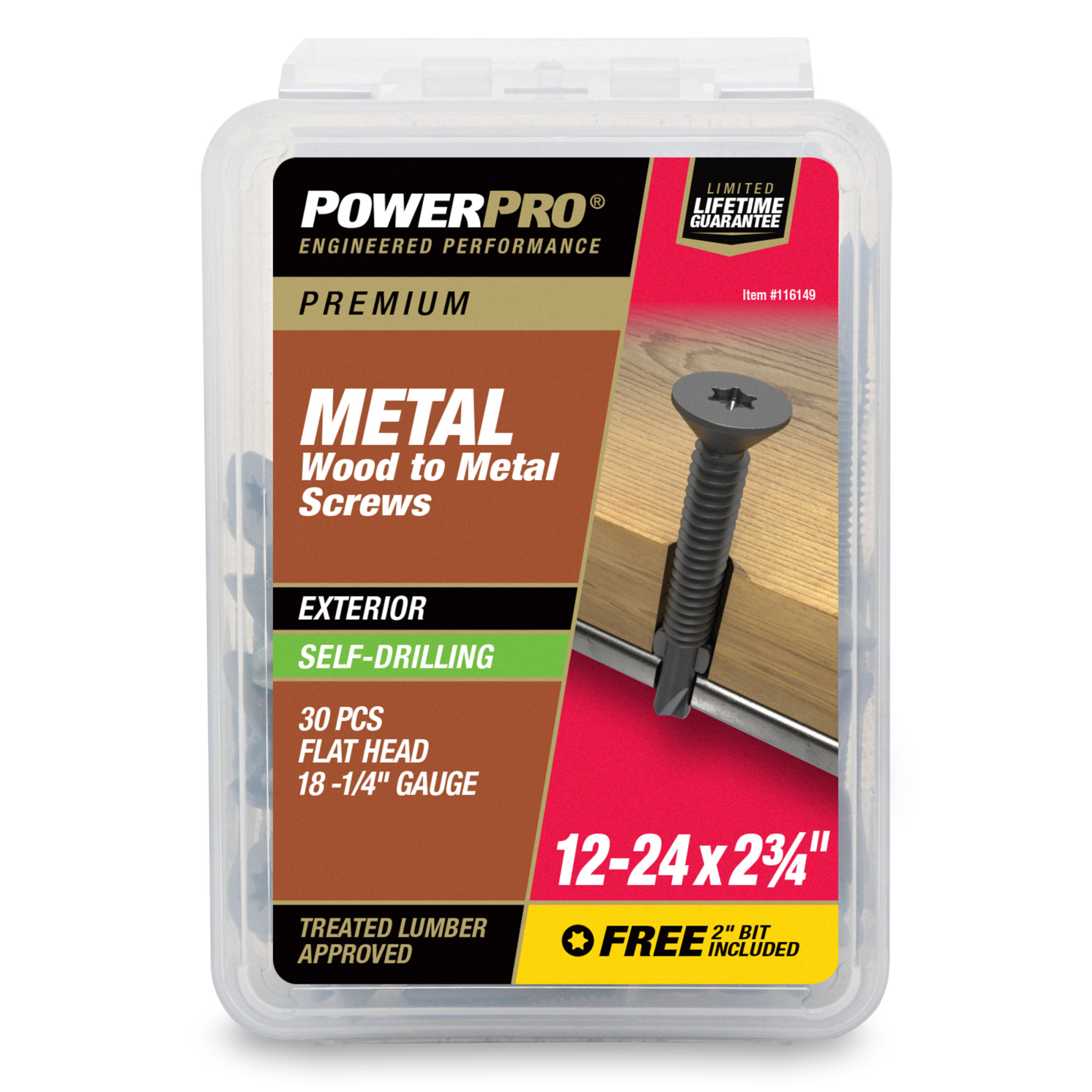 Power Pro Prower Pro Premium Flat Gray Epoxy Self-Drilling Screws (#12-24 � 2-�") 30pc