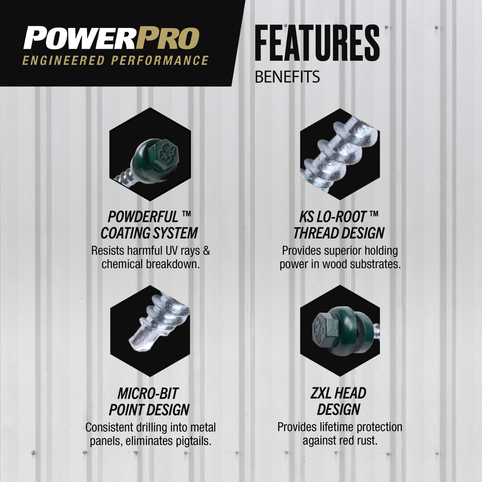 Power Pro Green Self Drilling Metal-to-Wood Roofing Screws (#10 x 1-1/2 in.)-62 pc