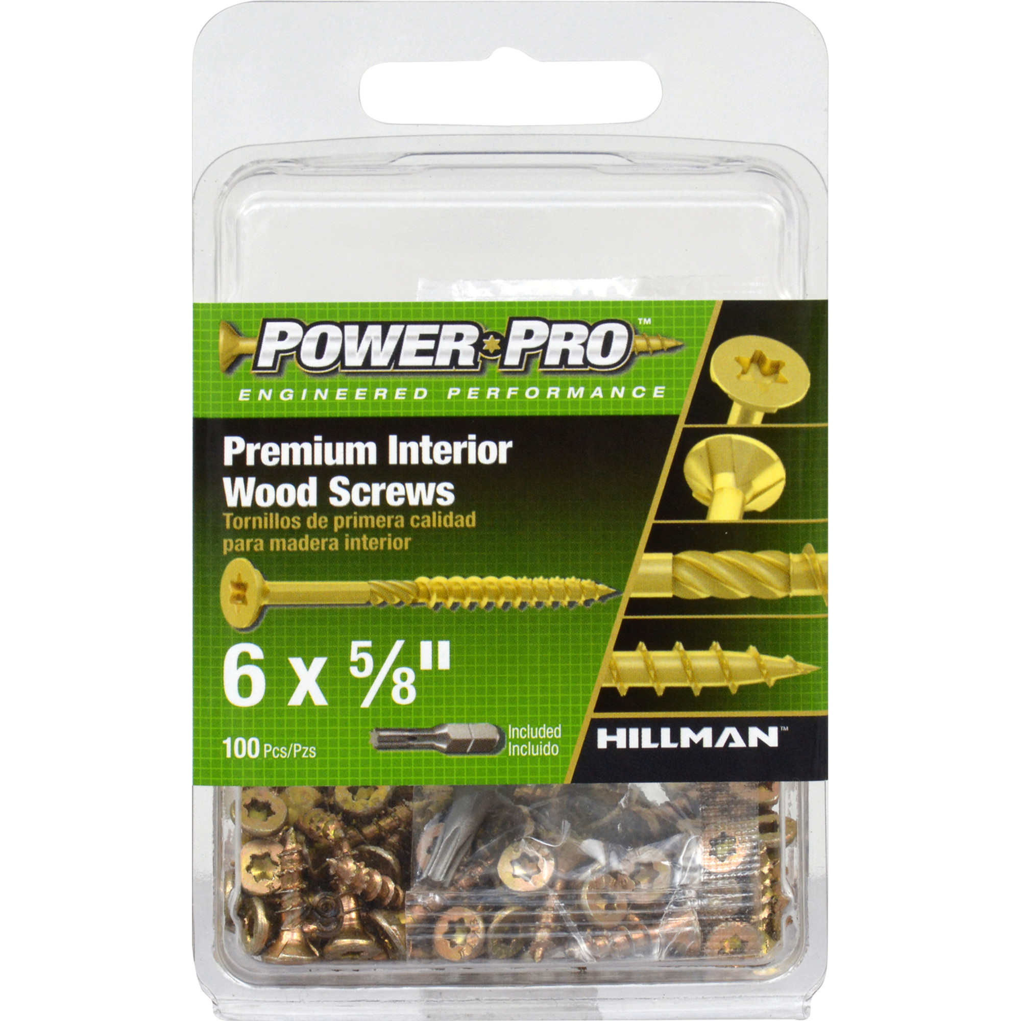 Power Pro Premium Interior Wood Screws (#6 x 5/8 in.) - 100 pc
