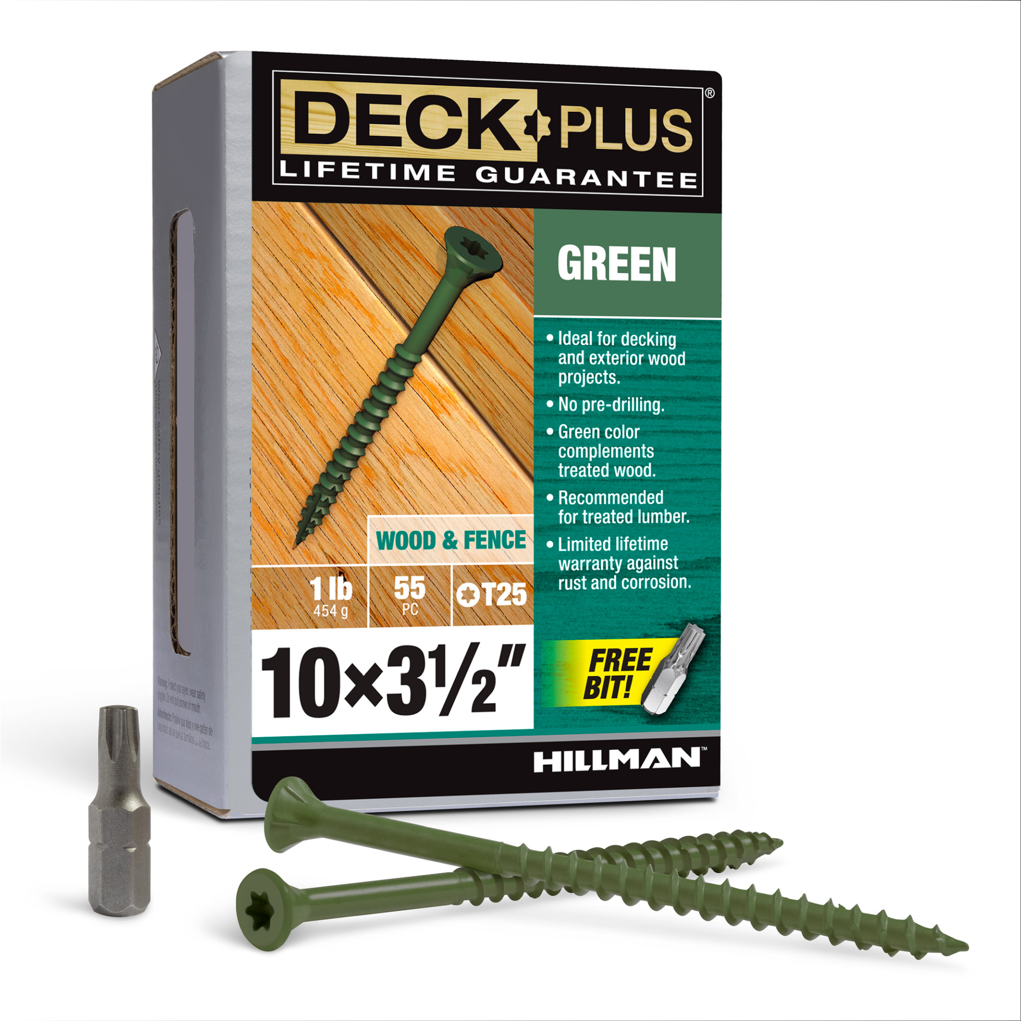 Deck Plus Green Deck Screws (#10 x 3-1/2 in.)