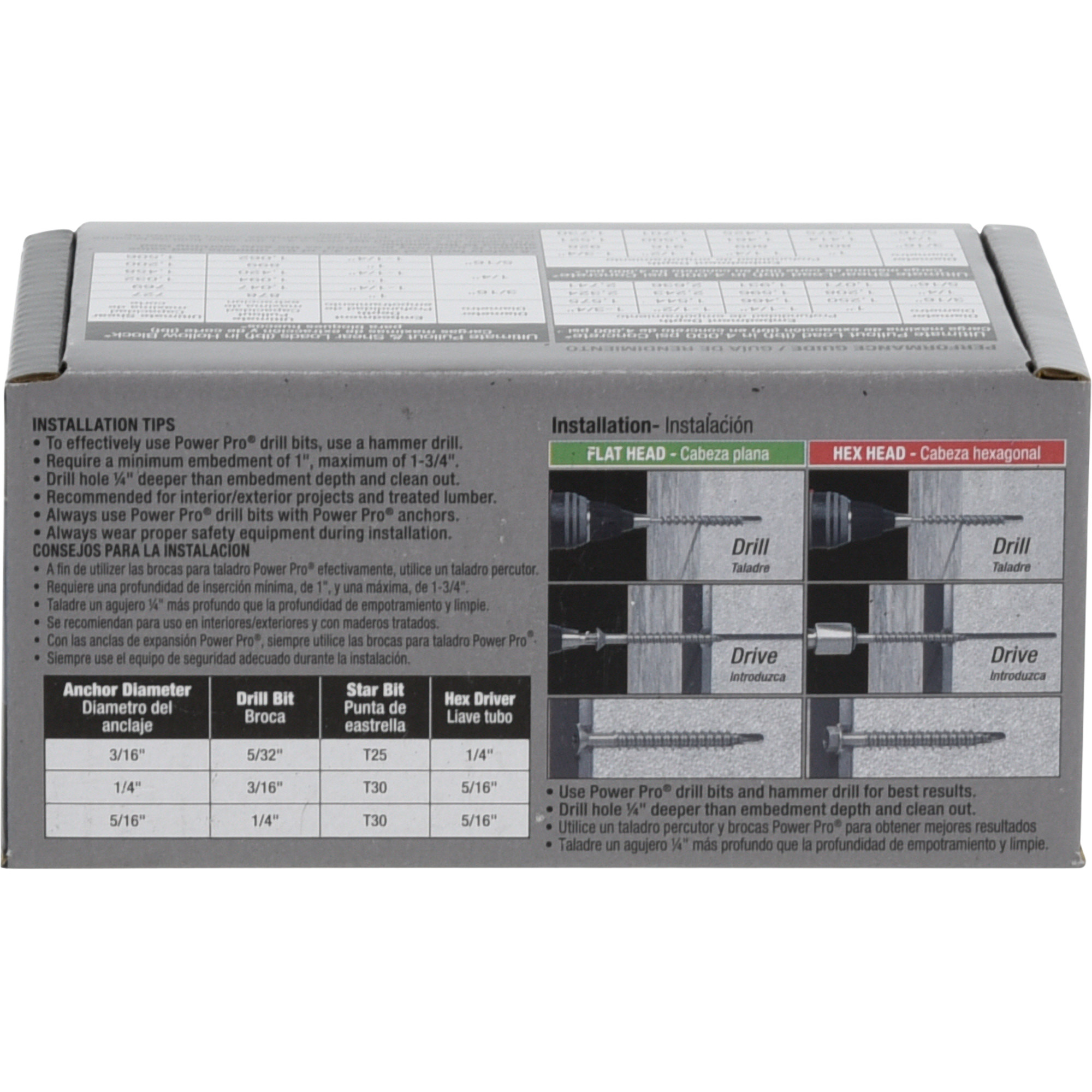 Power Pro Black Hex Washer-Head Concrete Screw Anchor (1/4 in. x 1-3/4 in.) - 100 pc