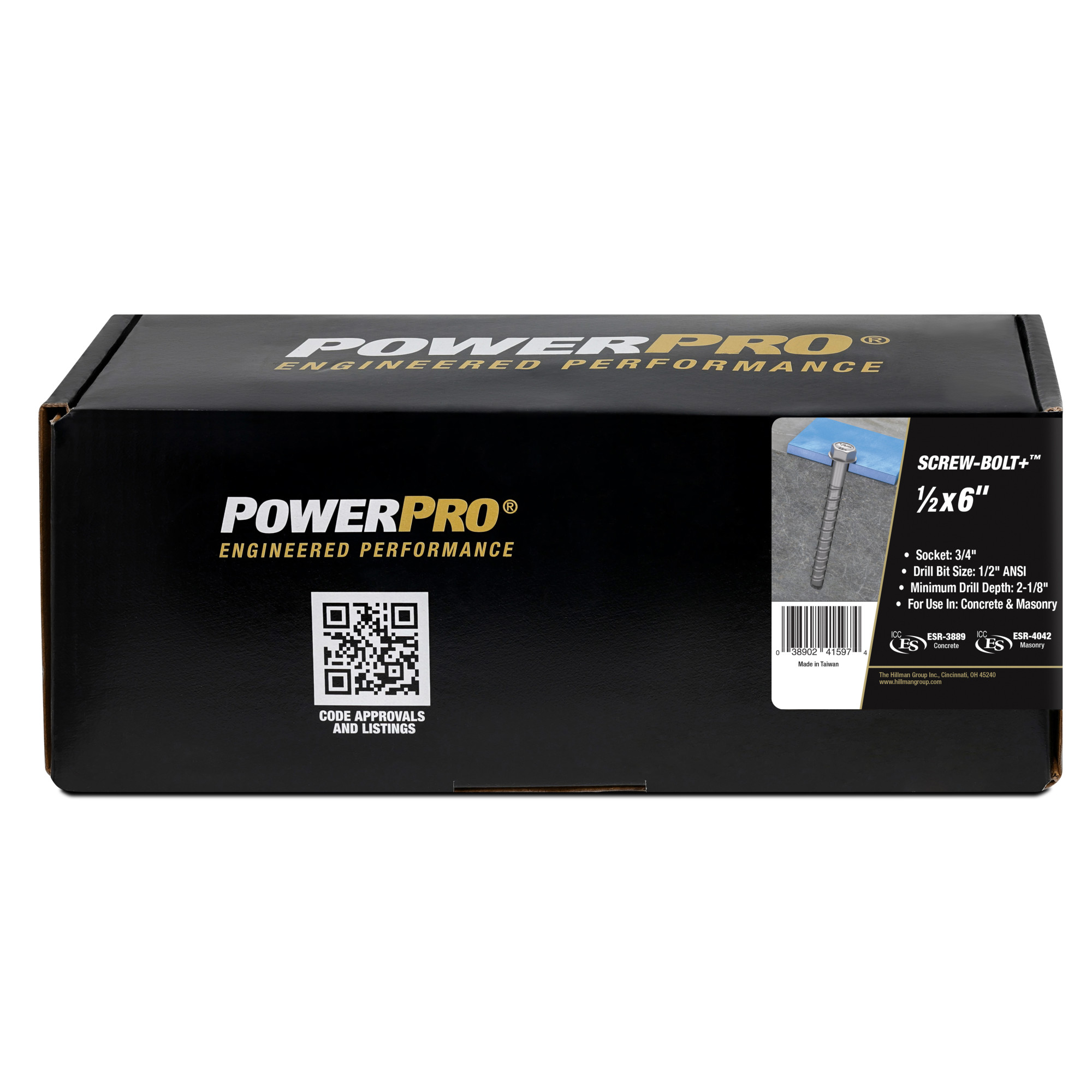 Power Pro Galvanized Hex Washer Head Screw-Bolt+ Anchors (1/2 in. x 6 in.) - 25 pc