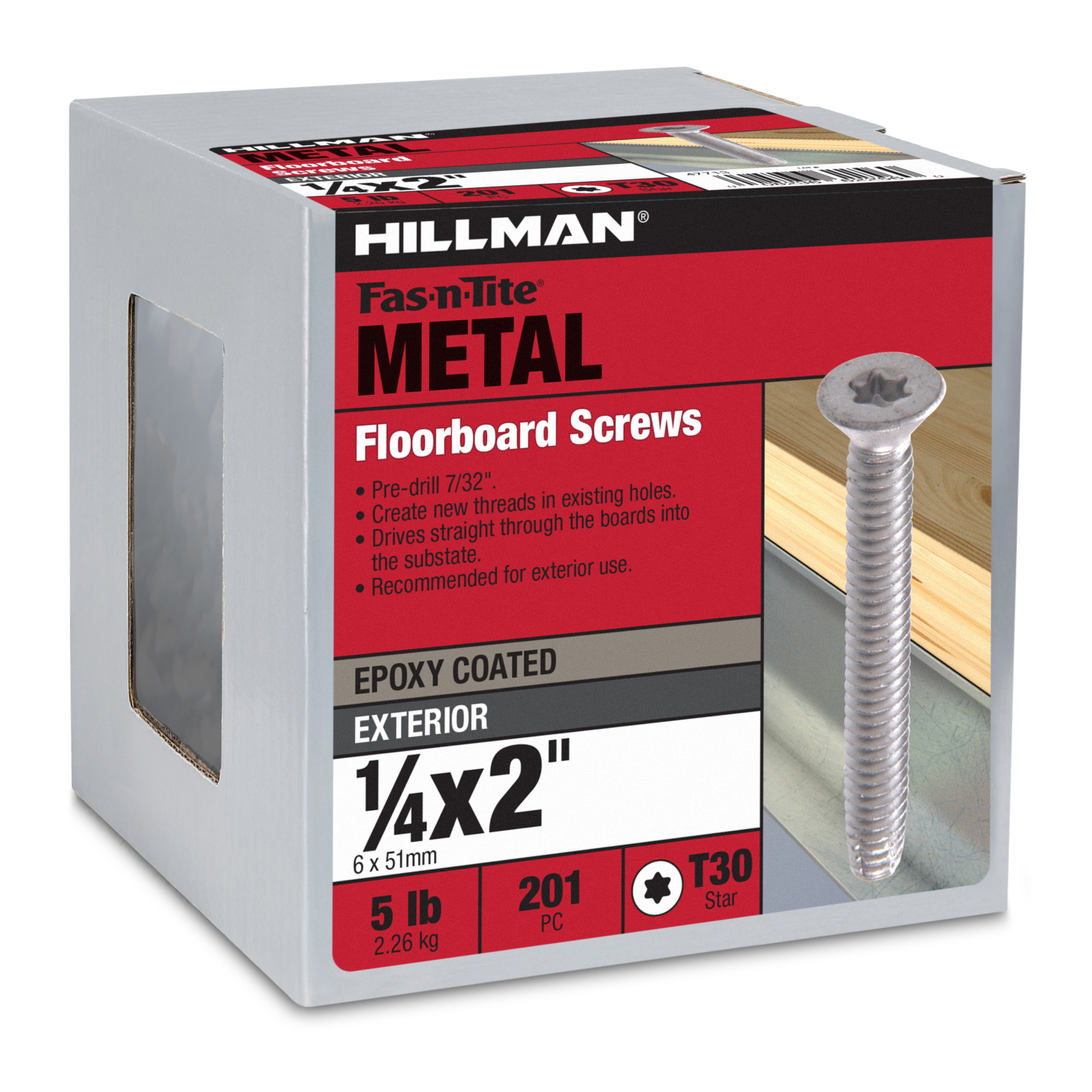 Hillman Star-Drive Floorboard Screws (1/4 in.-20 x 2 in.) - 5lb Box