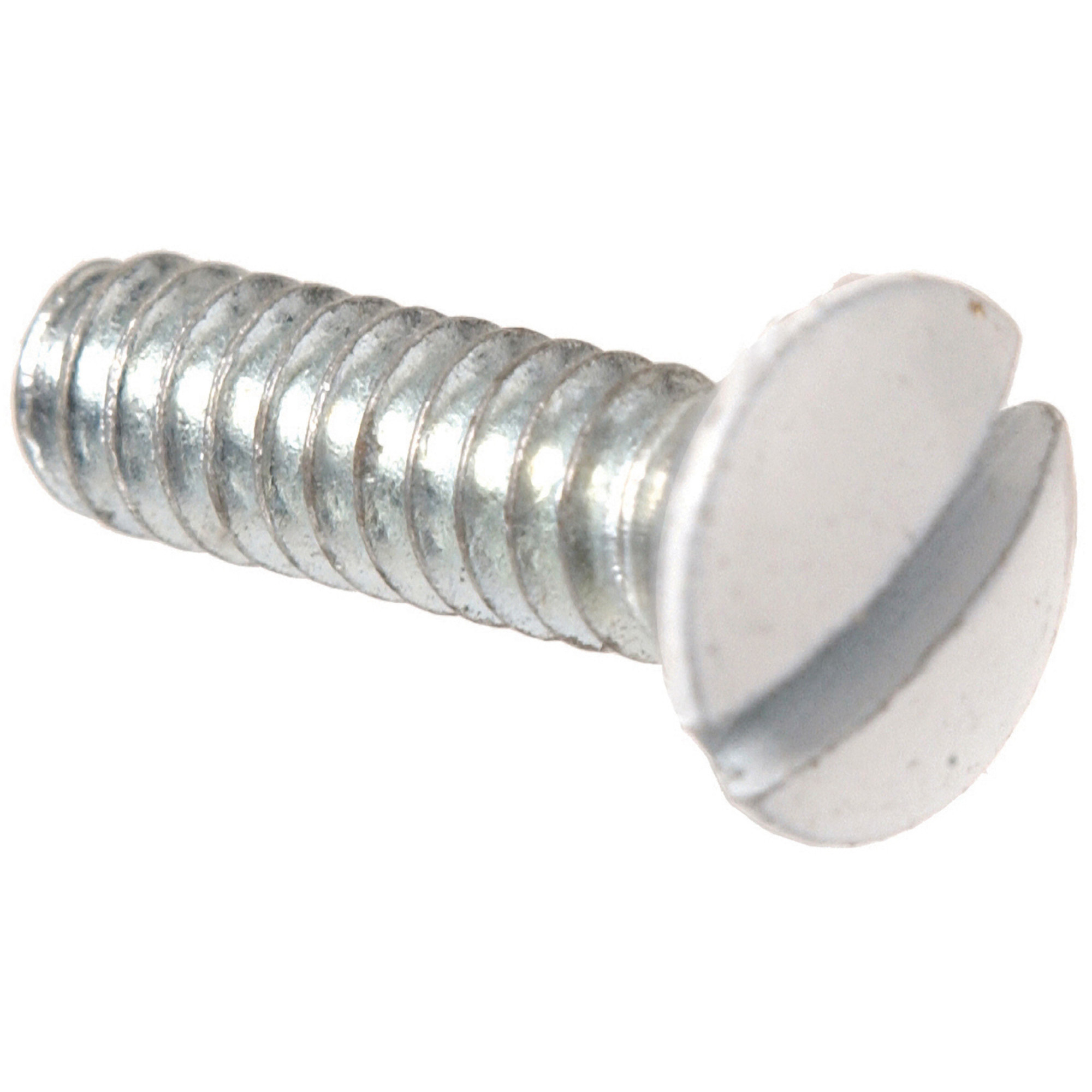 Hillman Slotted Oval-Head White Switch Plate Screws (#6-32 x 1 in.) - 20 pc