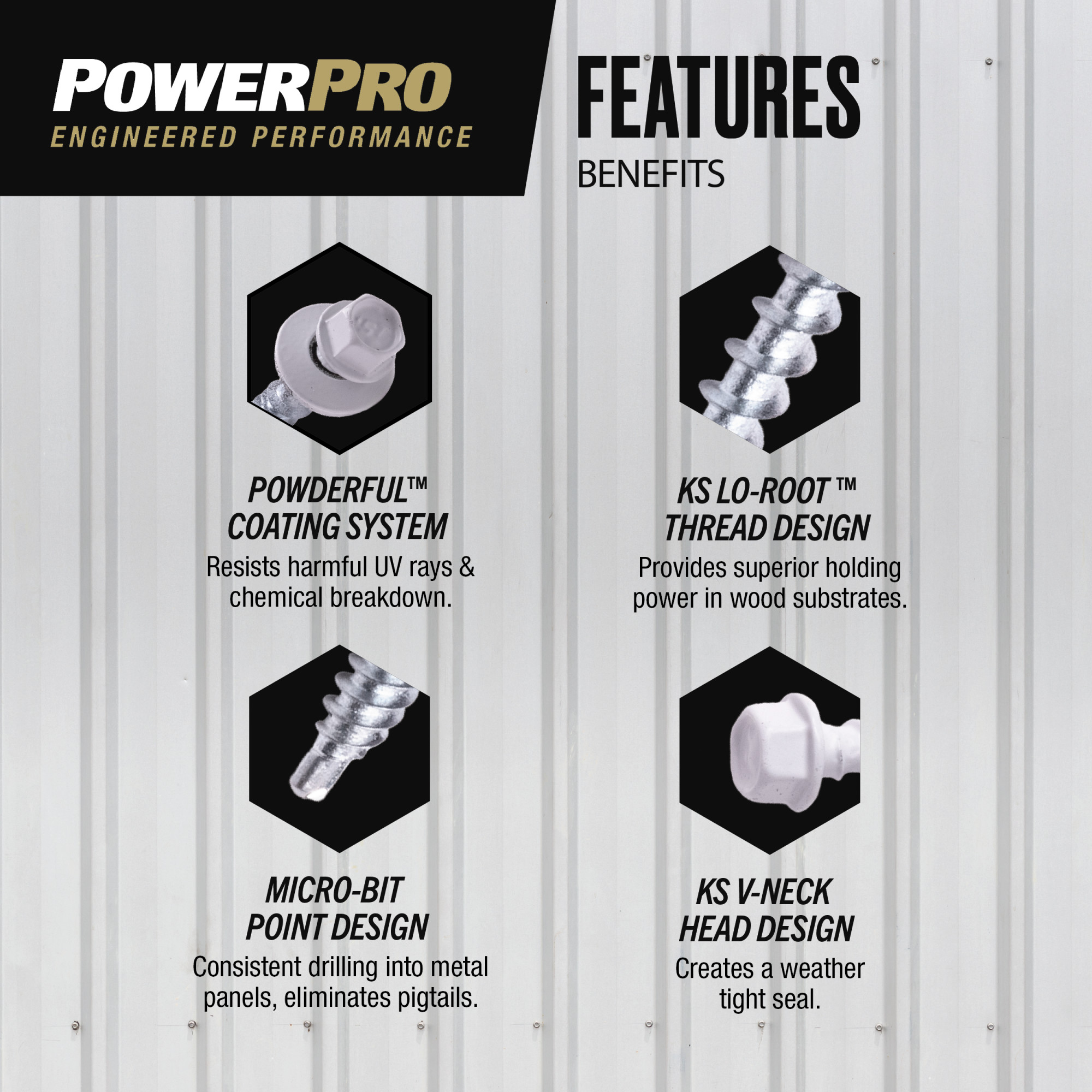 Power Pro White Self Drilling Metal-to-Wood Roofing Screws (#10 x 2 in.) - 77 pc