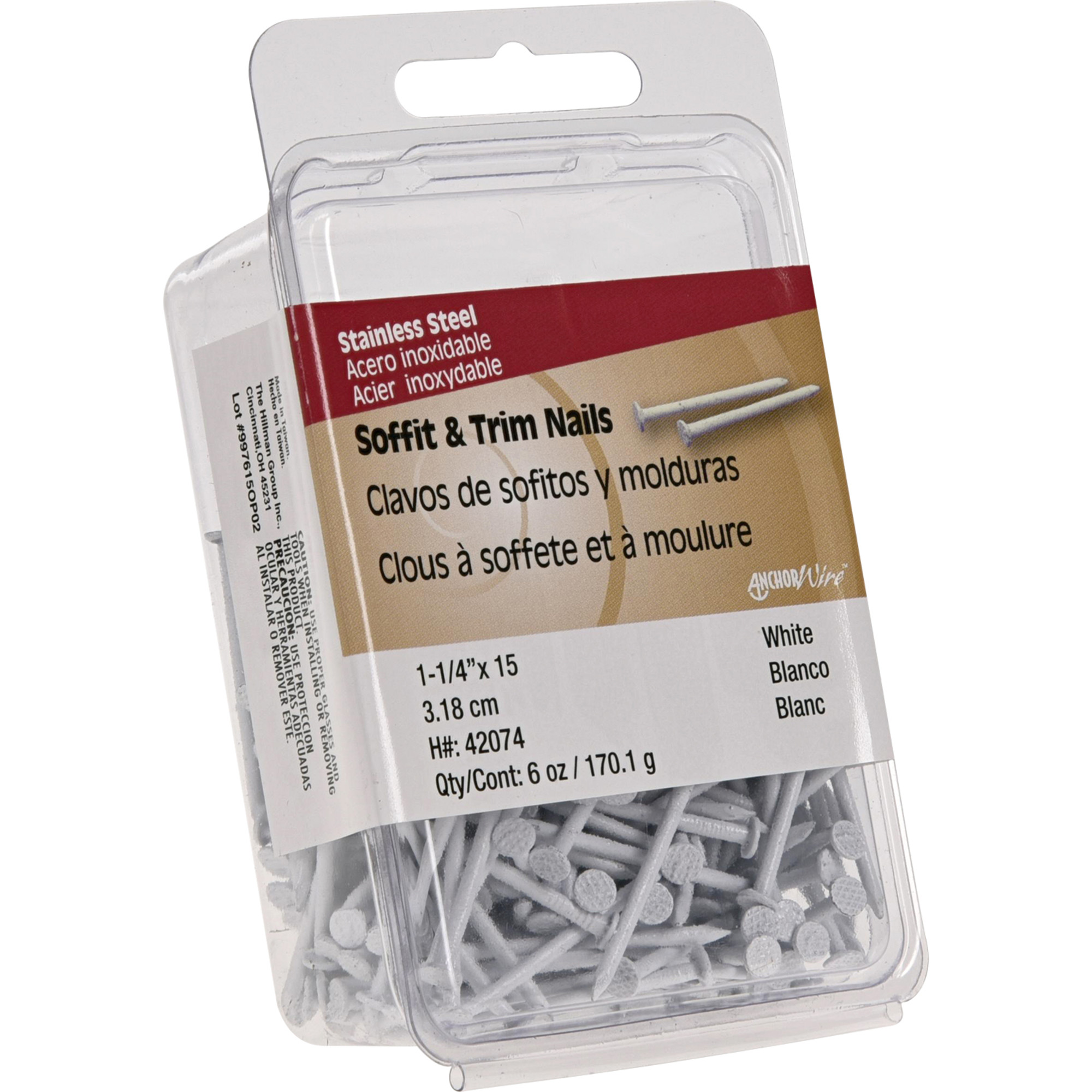 Anchor Wire White Colored Stainless Steel Trim Nails (1-1/4 in.) - 6 oz.