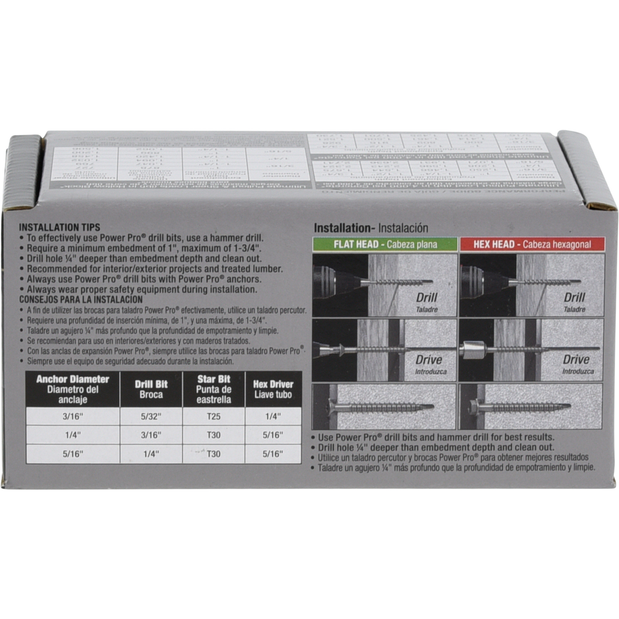 Power Pro White Hex Washer-Head Concrete Screw Anchor (3/16 in. x 1-1/4 in.) - 100 pc