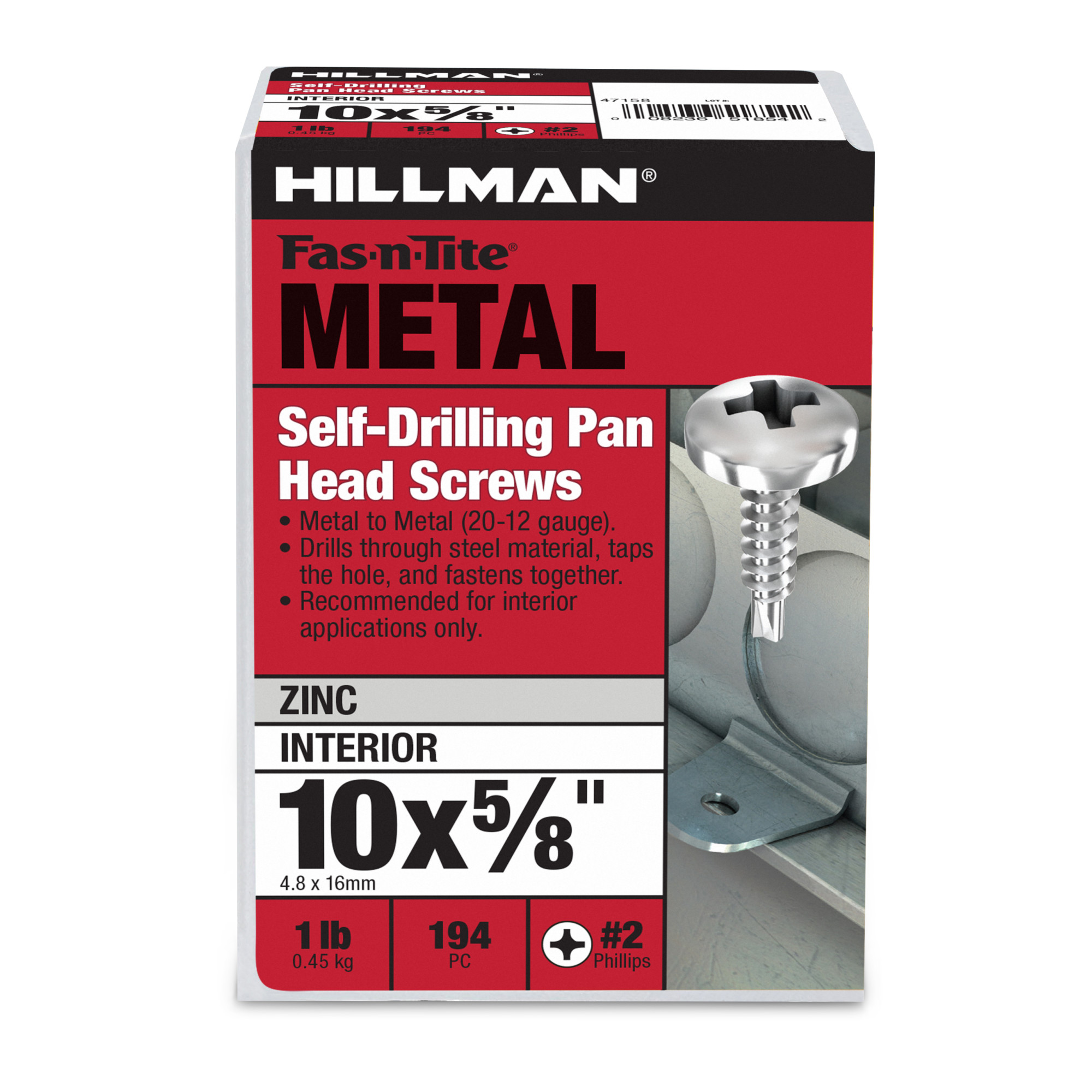 Hillman Zinc Pan Head Phillips Self Drilling Screws (#10-16 x 5/8 in.)