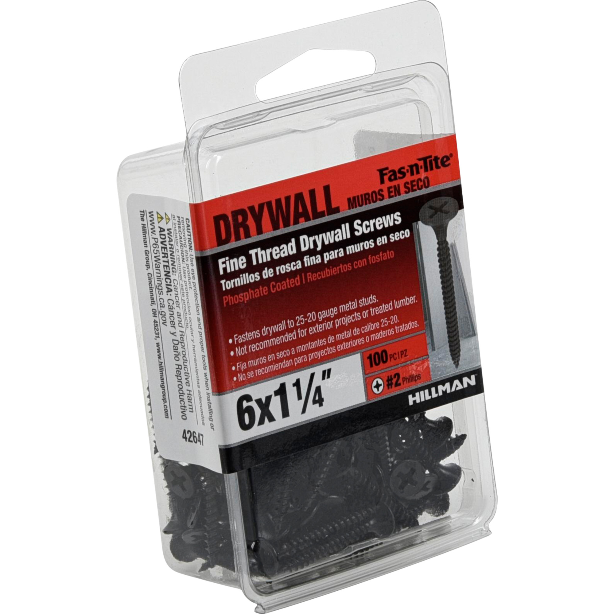Hillman Fine Thread Drywall Screws (#6 x 1-1/4 in.) - 100 pc