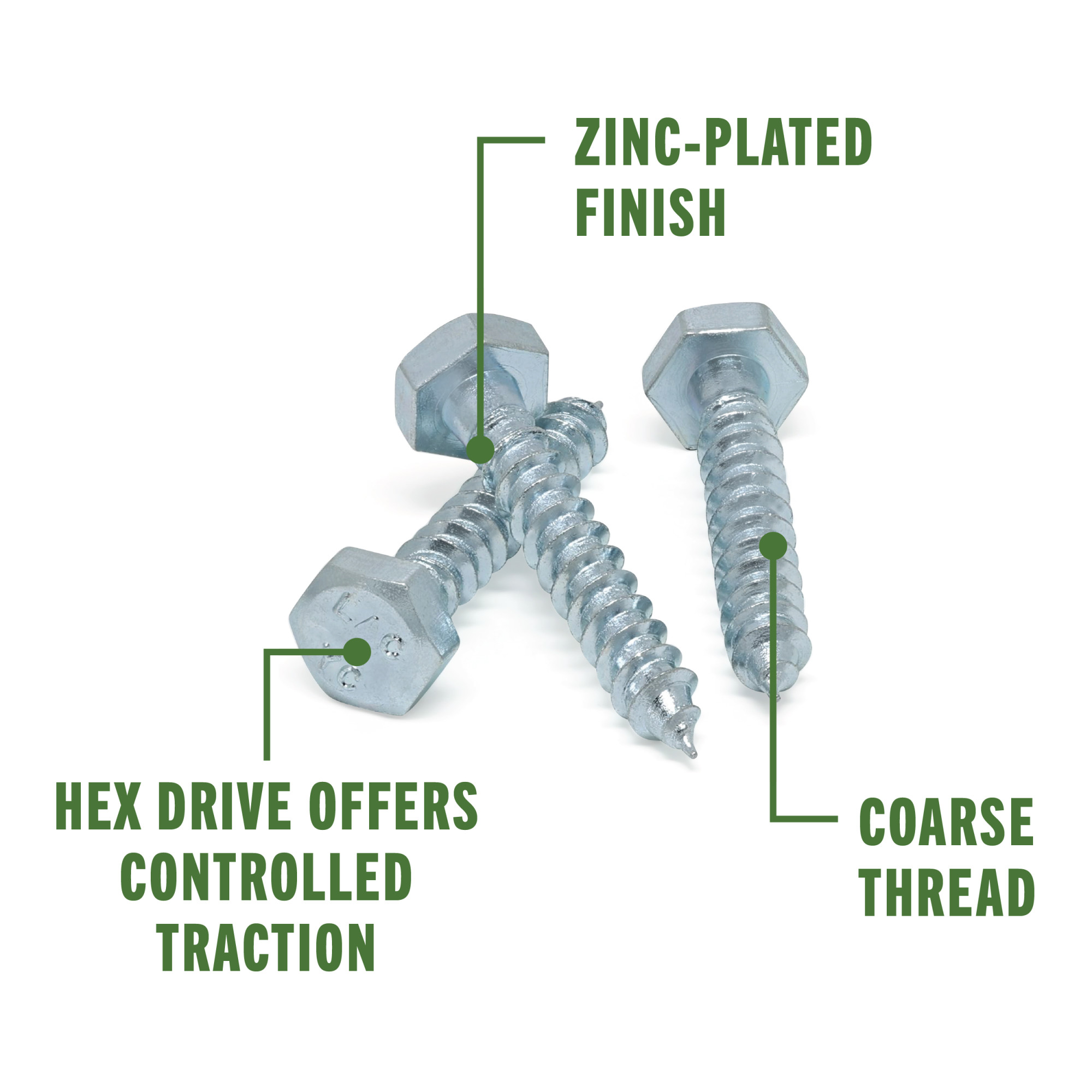 Hillman Zinc Hex Lag Screw 1/4 in. x 1-1/2 in.