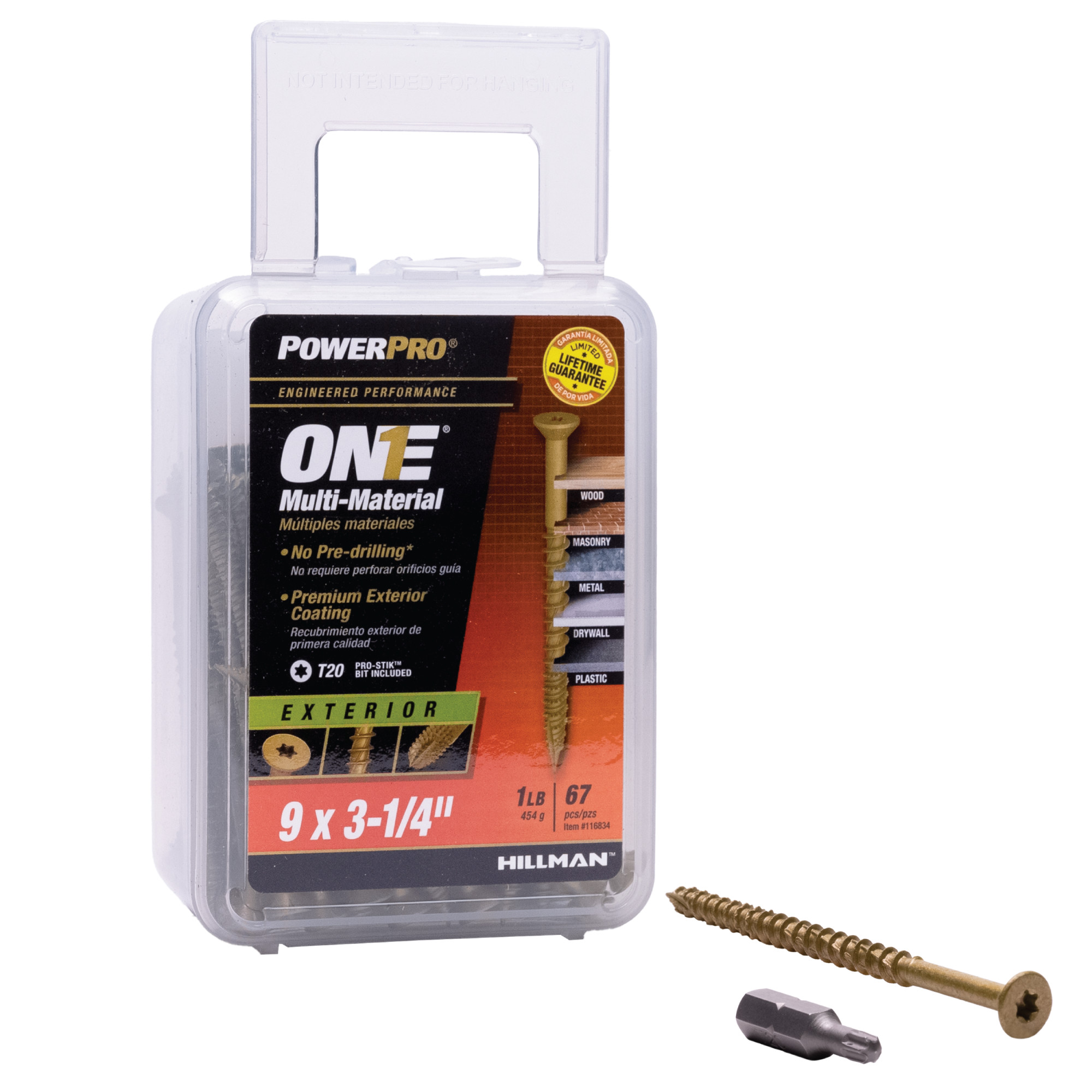 Power Pro ONE Flat Exterior Bronze Multi-Material Screws (#9 x 3-1/4 in.) - 67 pc
