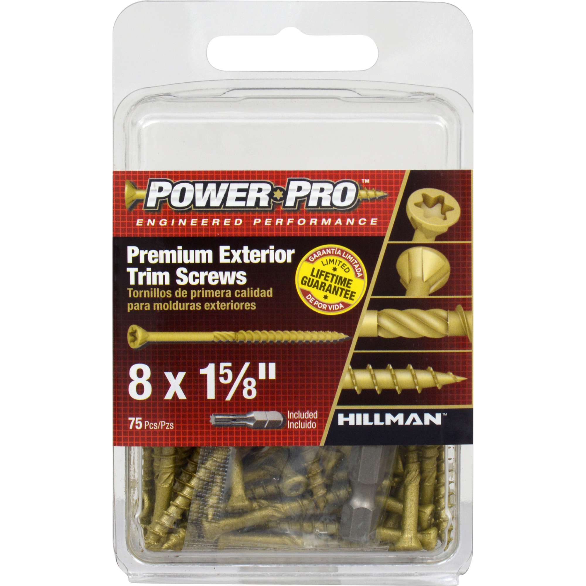 Power Pro Premium Bronze Exterior Trim Screws (#8 x 1-5/8 in.) - 75 pc