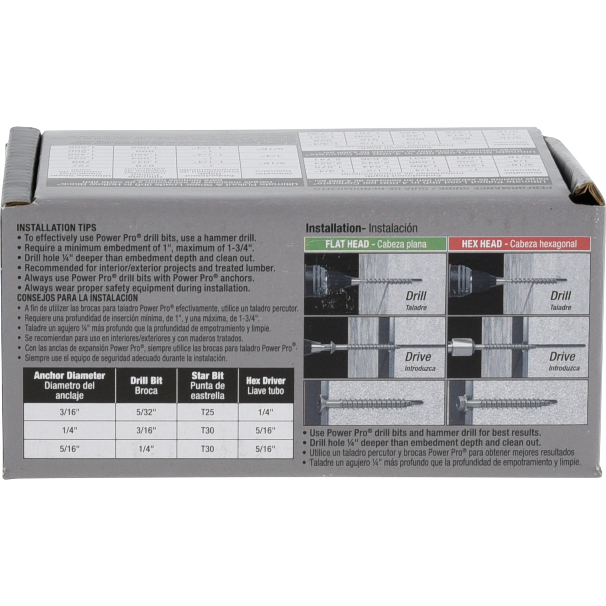 Power Pro Black Flat-Head Concrete Screw Anchor (3/16 in. x 1-3/4 in.) - 100 pc