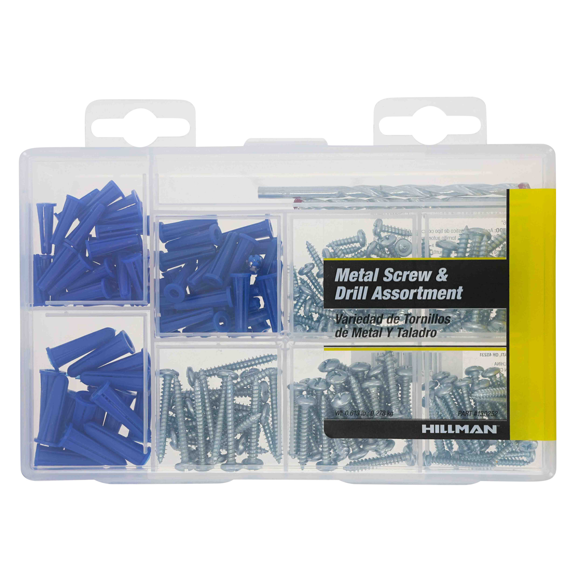 Hillman Plastic Anchor with Screws & Drill Bits Kit (Medium) - 213 pc