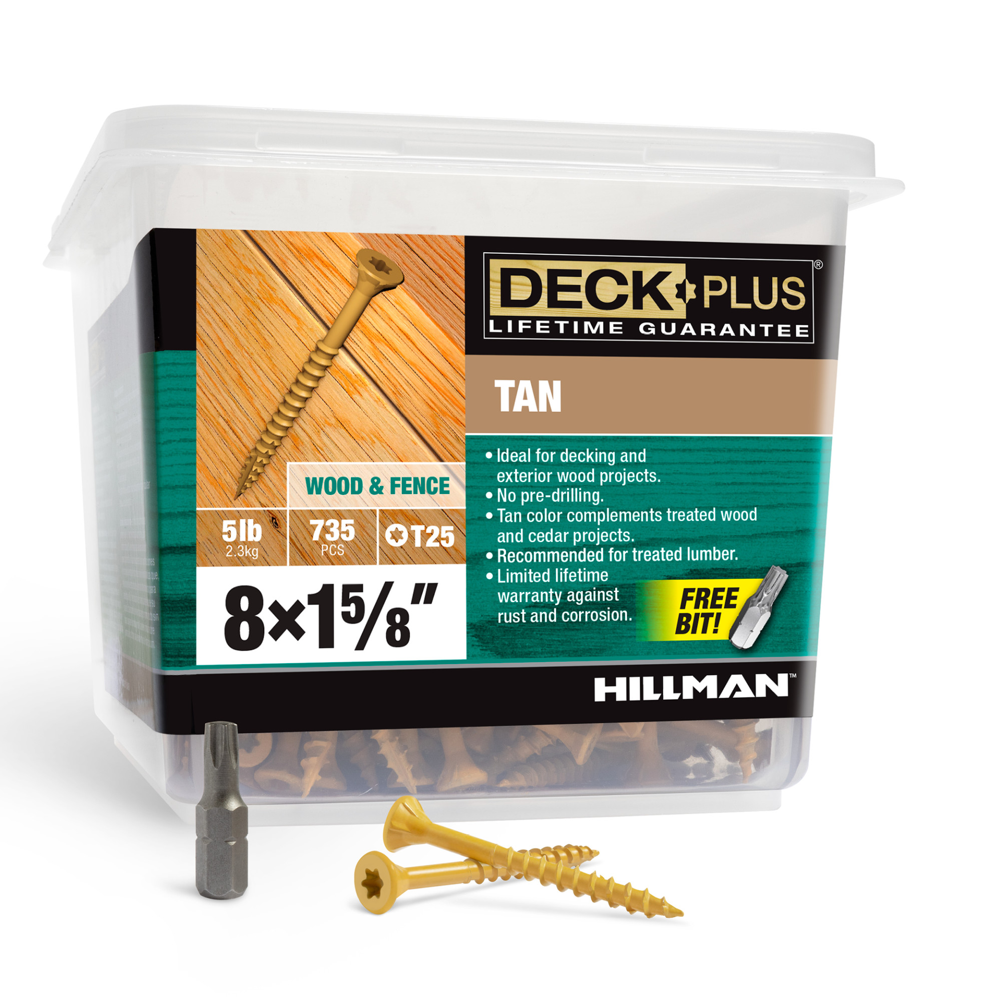 Deck Plus Tan Deck Screws (#8 x 1-5/8 in.)