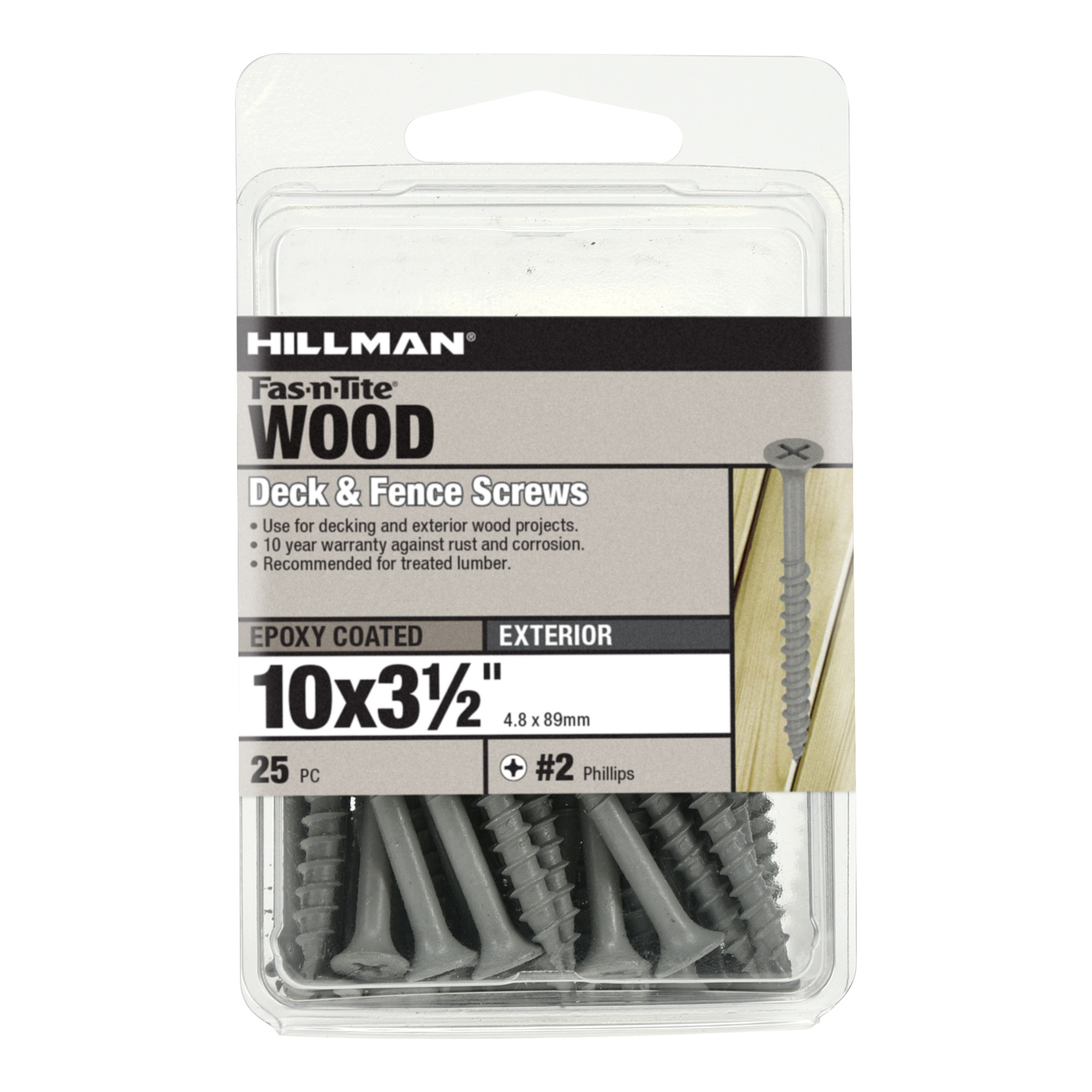 Hillman Exterior Coated Wood Screws (#10 x 3-1/2 in.)