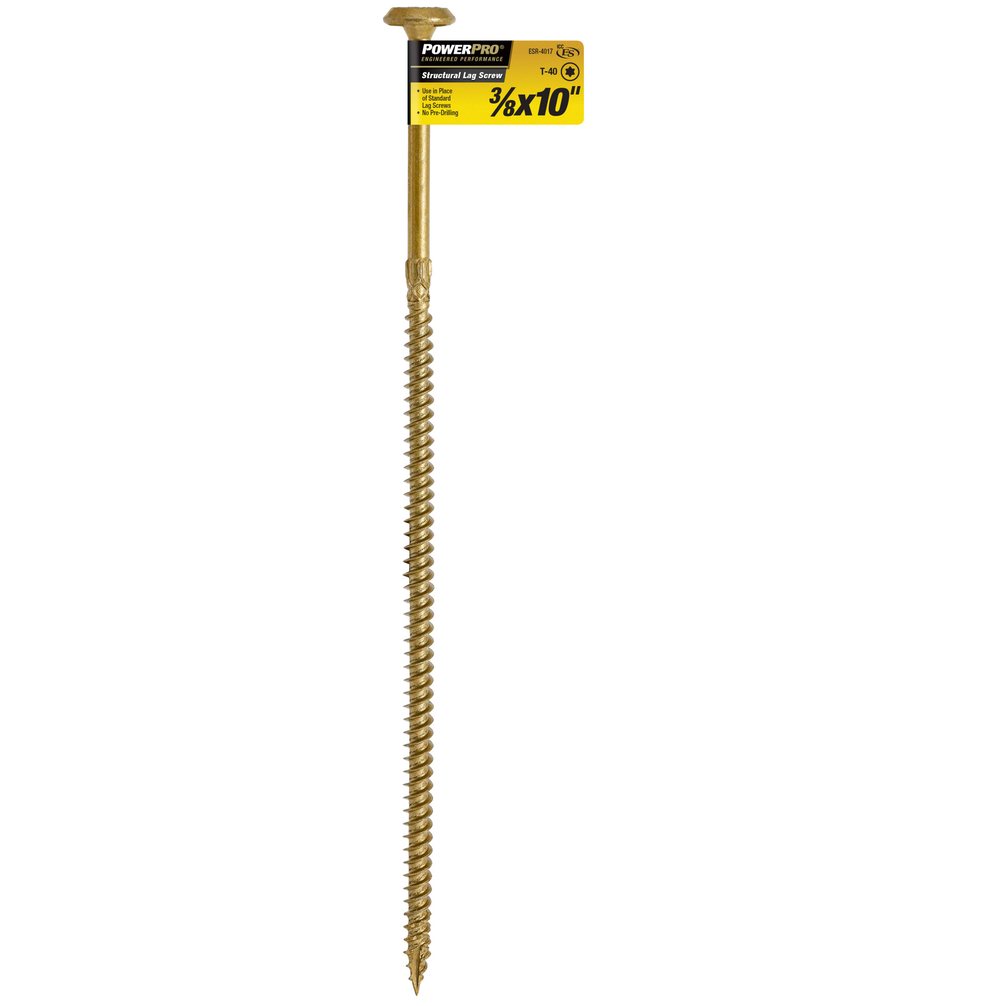 Power Pro Bronze Structural Lag Screws (3/8 in. x 10 in.) - 1 pc