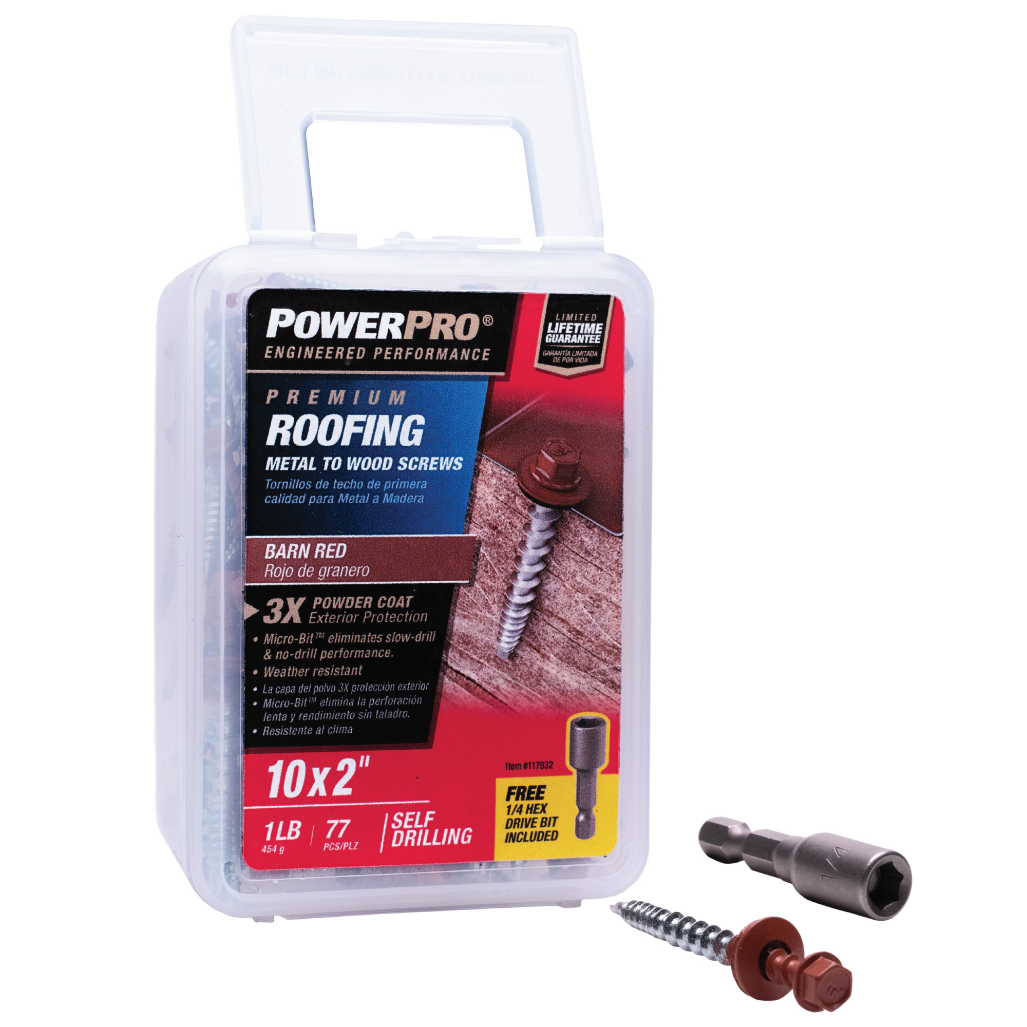 Power Pro Red Self Drilling Metal-to-Wood Roofing Screws (#10 x 2 in.) - 77 pc