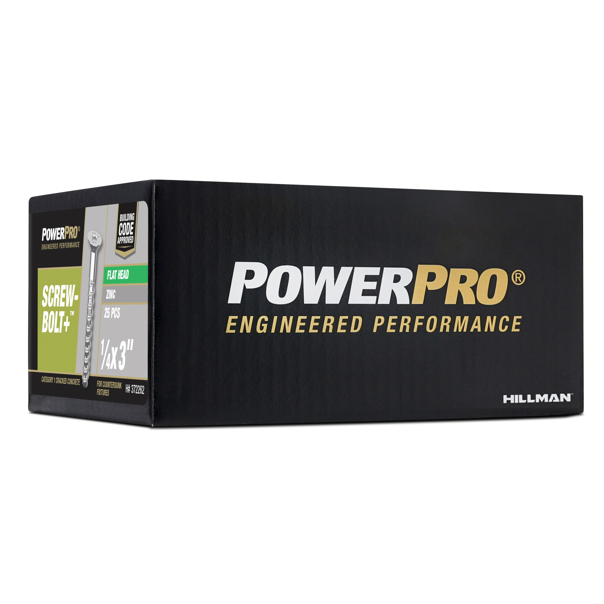 Power Pro Zinc Flat Head Screw-Bolt+ Anchor (1/4 in. x 3 in.) - 25 pc