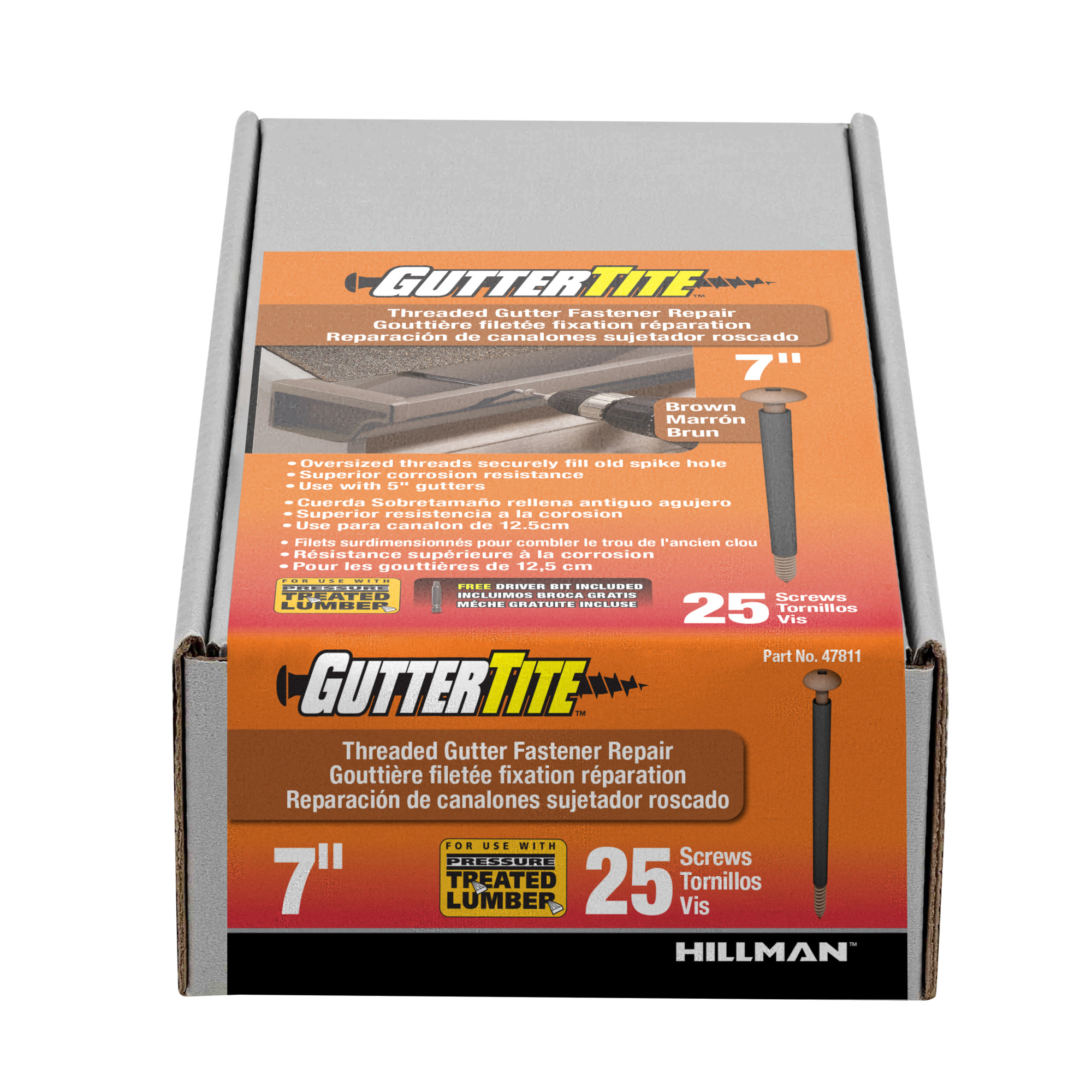 Project Center Brown Gutter-Tite Screws (5/16 in. x 7 in.) - 25 pc