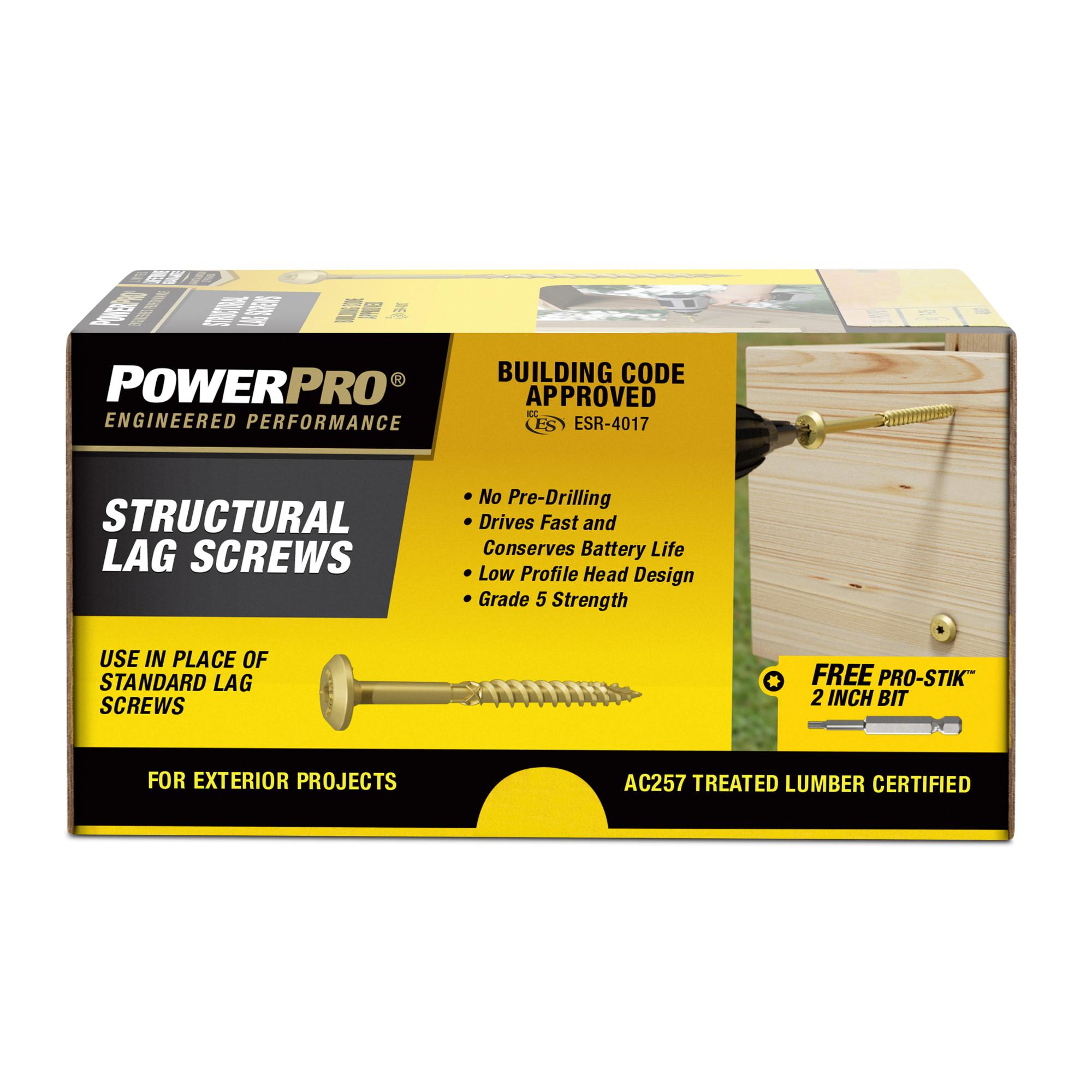 Power Pro Bronze Structural Lag Screws (1/4 in. x 3 in.) - 50 pc