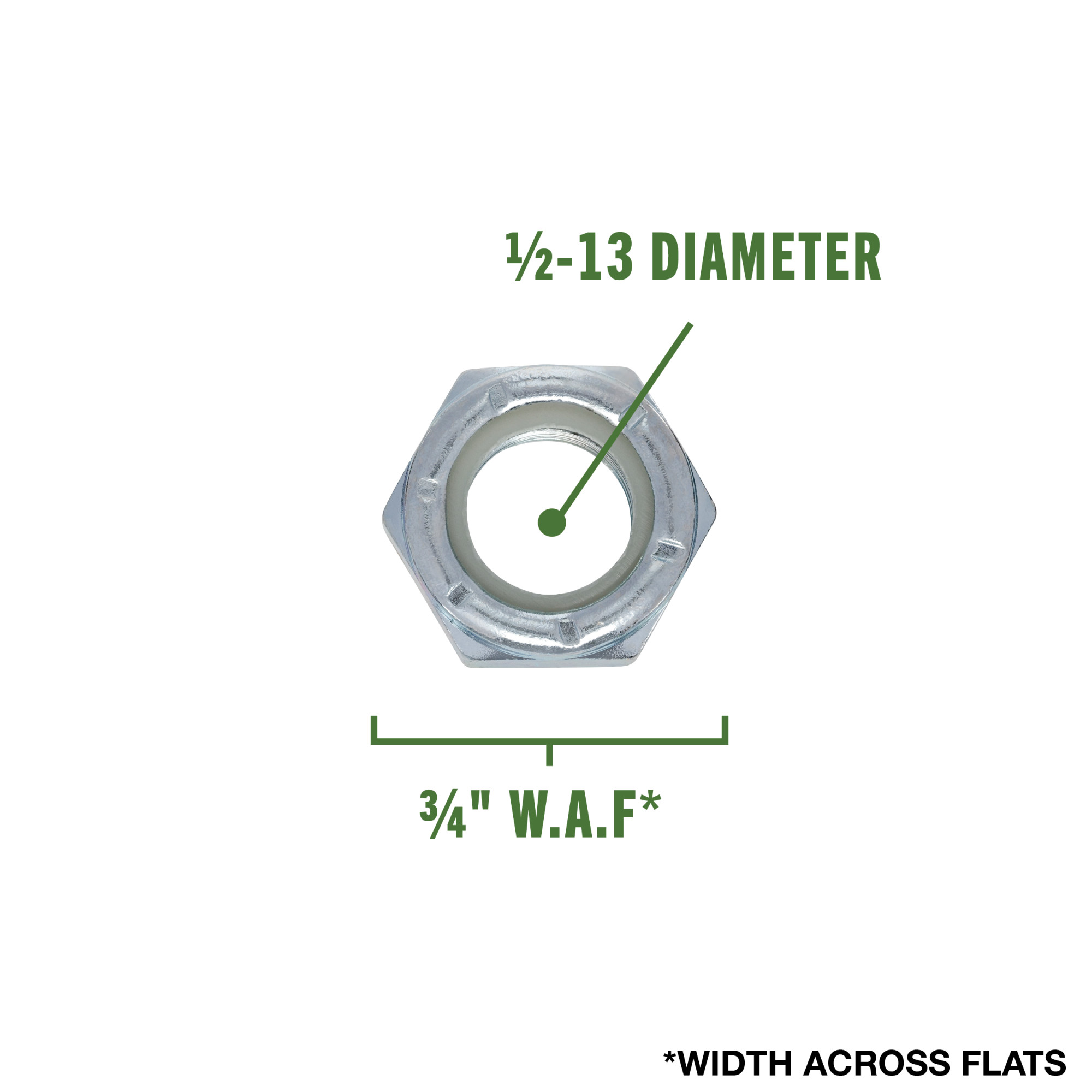 Hillman Zinc-Plated Nylon Insert Stop Nut USS Coarse 1/2 in.-13